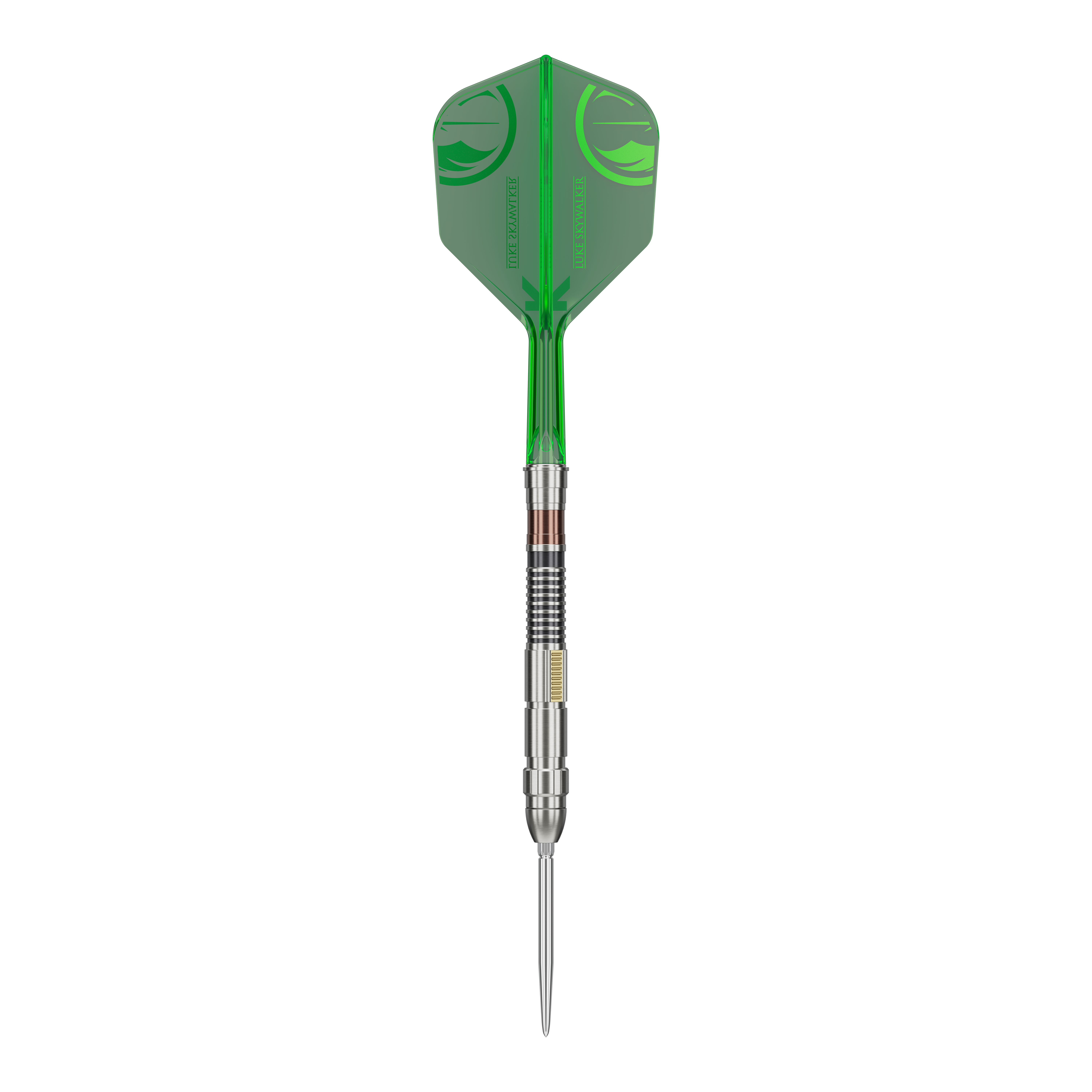 Das Bild zeigt die Target Star Wars Luke Skywalker The Jedi Knight Light Saber Limited Edition Steeldarts - 24g. Es handelt sich um eine limitierte Dart-Edition, inspiriert von Luke Skywalker aus Star Wars.