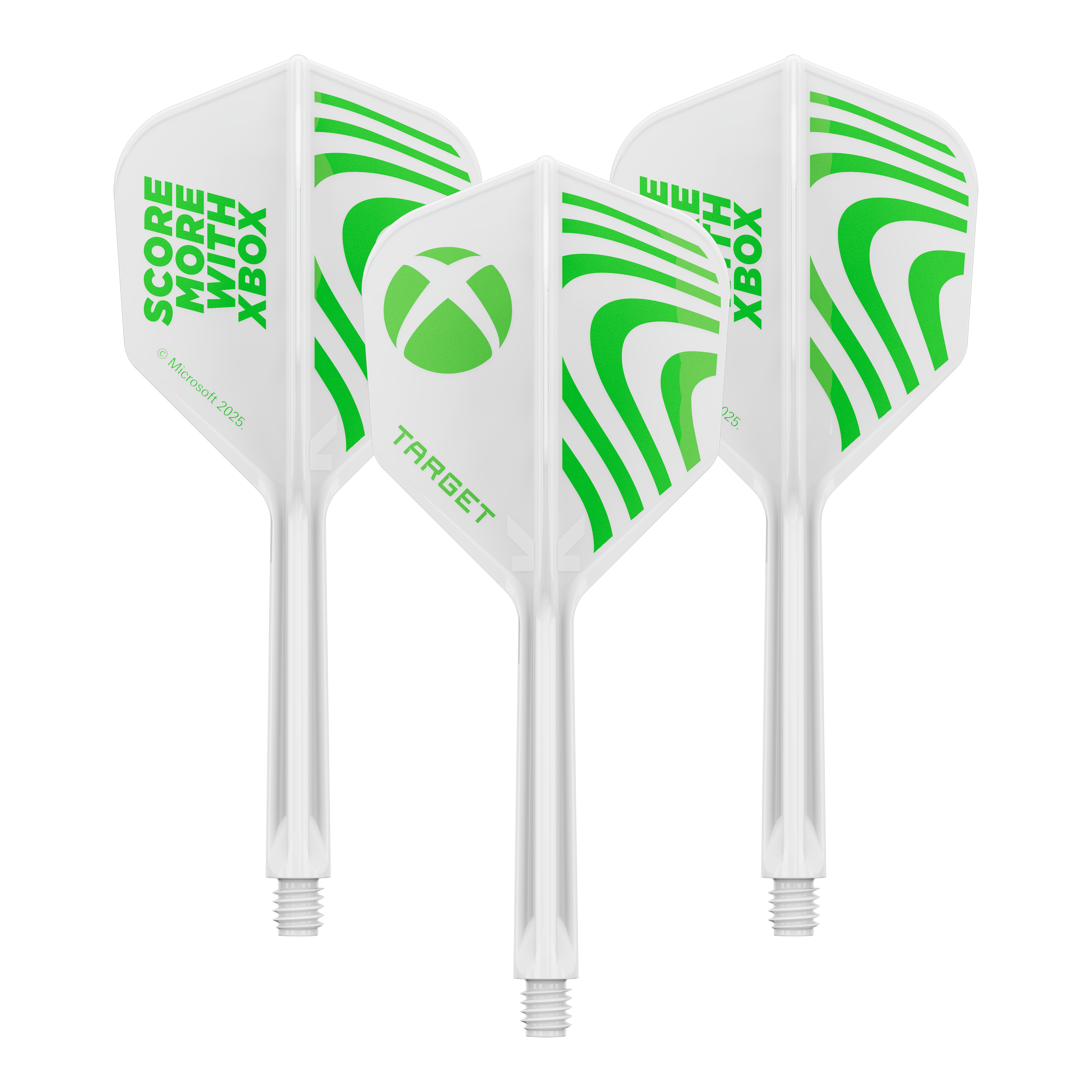 Plumas Target Xbox K-Flex No6 - Blancas Hier sieht man vermutlich ein Set Target Xbox KFlex No6 Flights in 33mm. Das Produkt wird als Zubehör für Dart dargestellt.