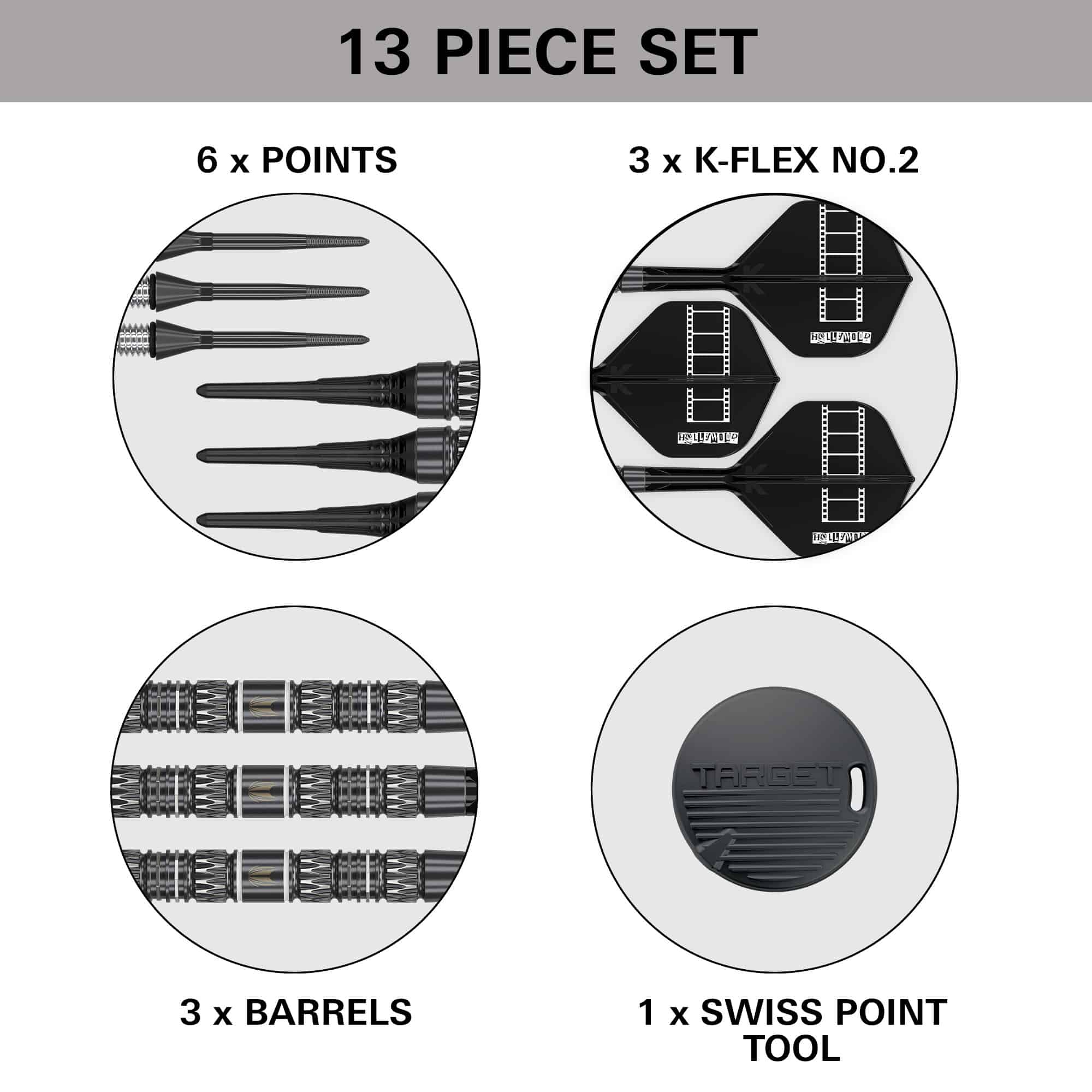 Dardos blandos Target Chris Dobey 95K - 18 g Zu sehen sind Target Chris Dobey 95K Softdarts - 18g. Die Darts sind besonders für präzise Würfe entwickelt worden.