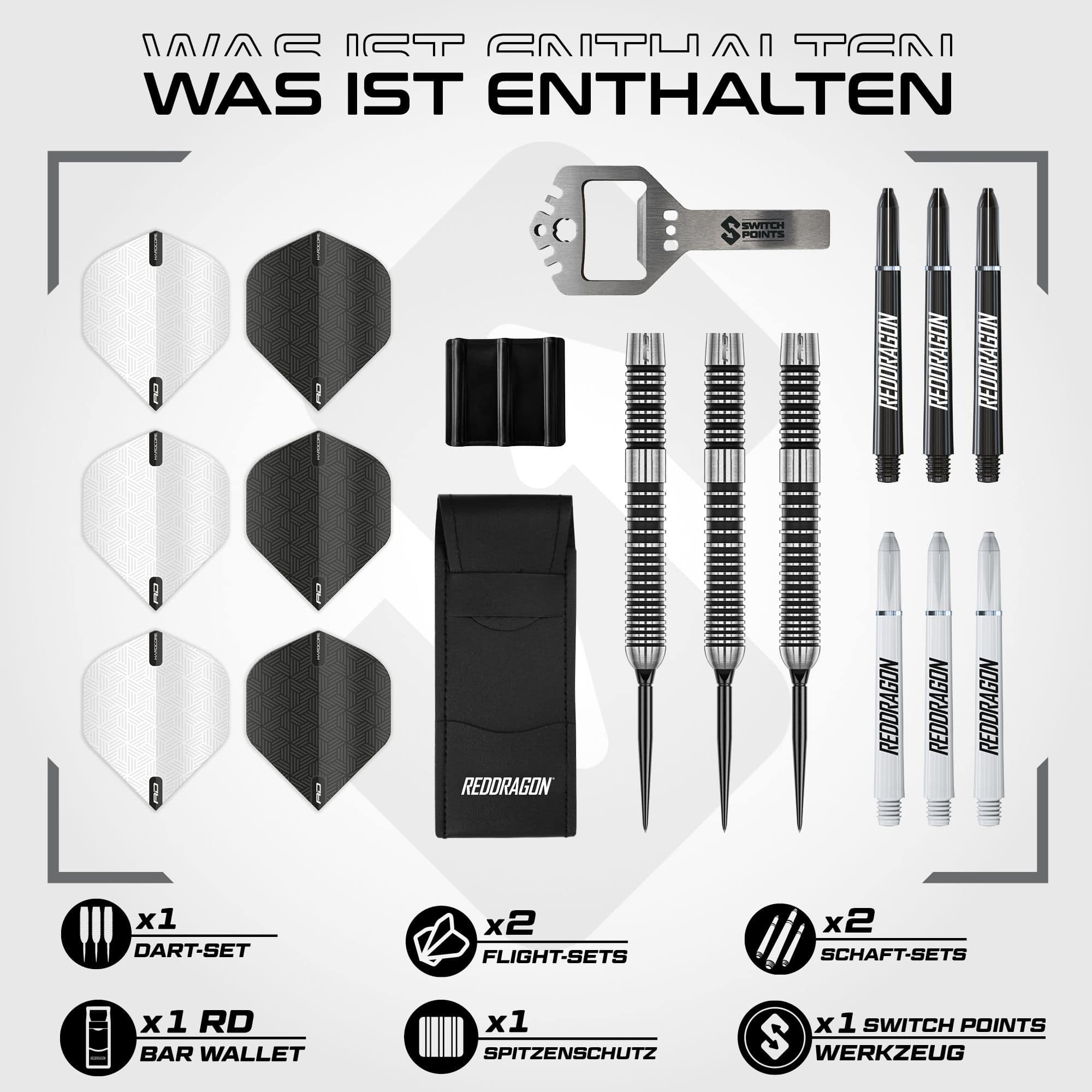 Dardos de acero Red Dragon Pegasus Switch Point Hier siehst du die Red Dragon Pegasus Switch Point Steeldarts. Diese Steeldarts bieten ein präzises Wurferlebnis.