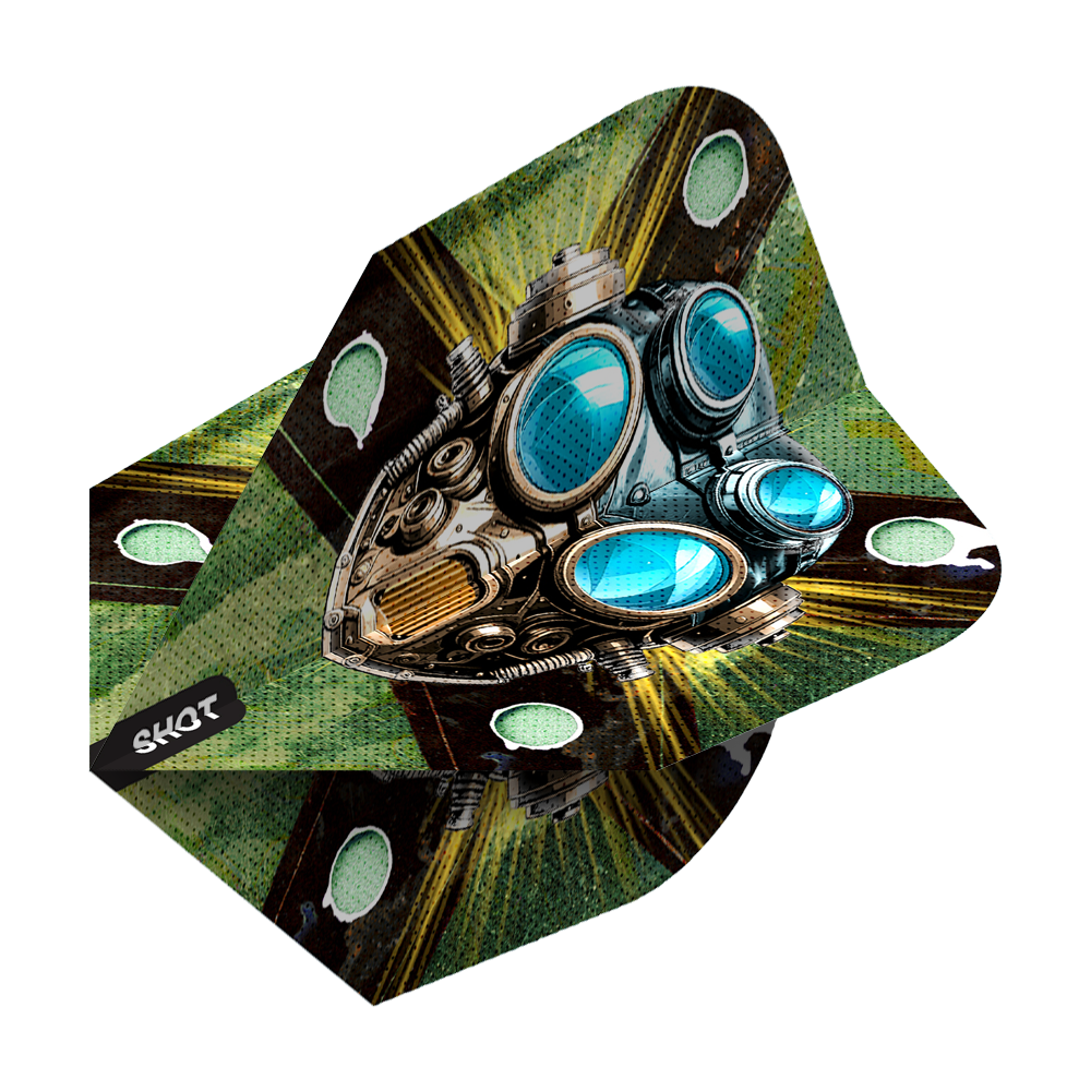 Die Shot Badlands Krush No6 Flights sind auf diesem Bild zu sehen. Die Flights werden aus einem anderen Blickwinkel gezeigt.