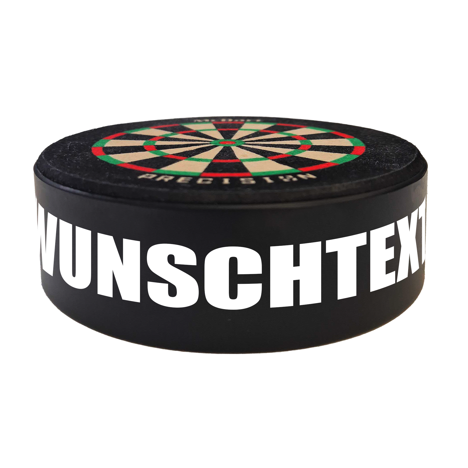Mini diana de precisión McDart con texto personalizado Das Bild zeigt das Produkt mit dem Dateinamen 765_McDart_Mini_Precision_Dartboard_Darthalter_2_Impact. Es handelt sich um ein Dartartikel von McDart.