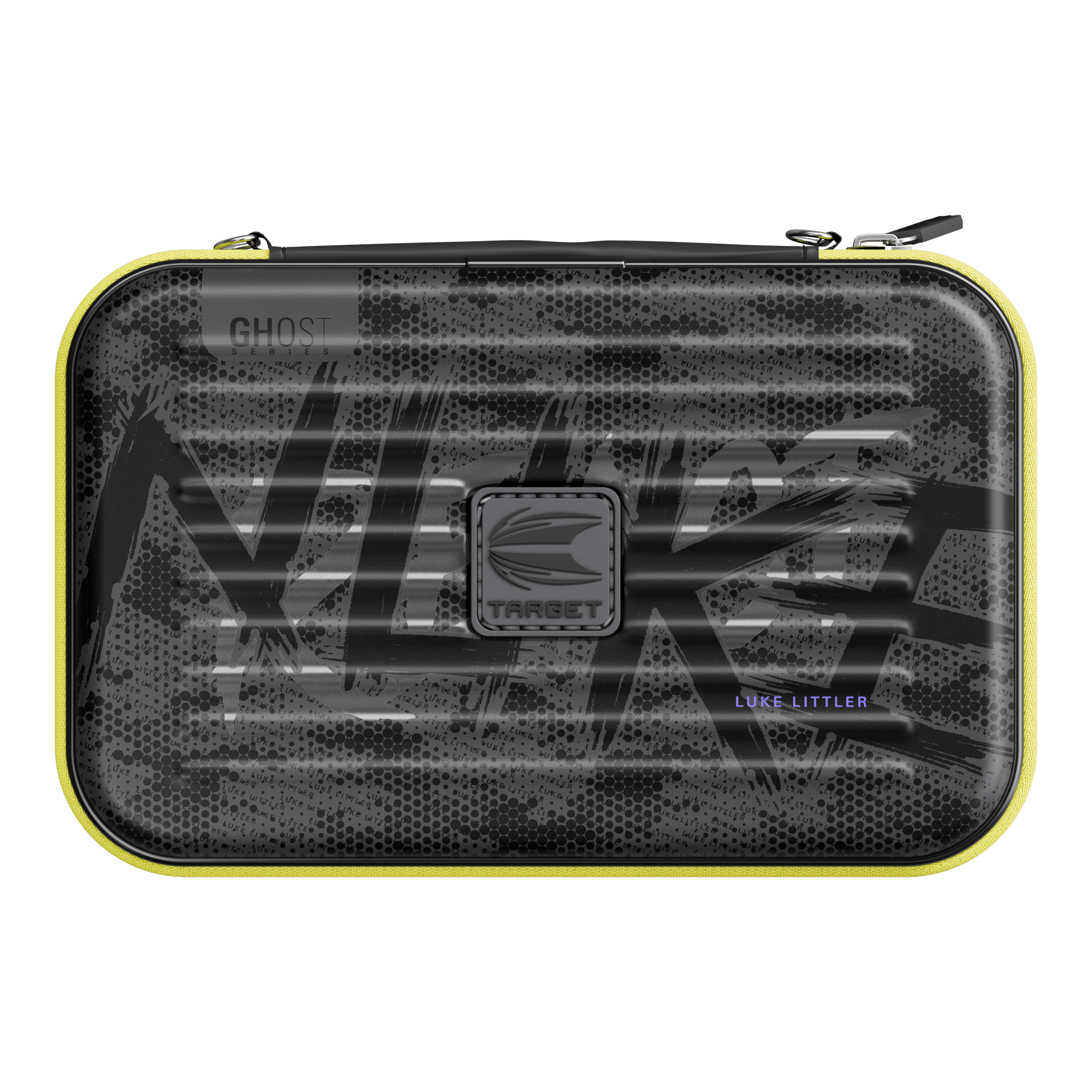 Das Bild zeigt das Takoma XL Ghost Series Luke Littler Dartcase. Es handelt sich um ein spezielles Dartcase für Dartzubehör.