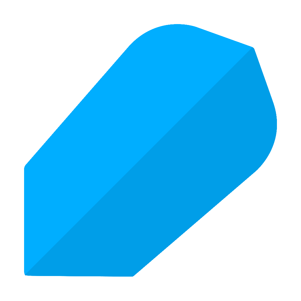 Vuelos delgados Poly-Plain azules Dies ist ein blauer Poly-Plain Slim Flight. Der Flight ist für Dartpfeile und hat eine schlanke Form.