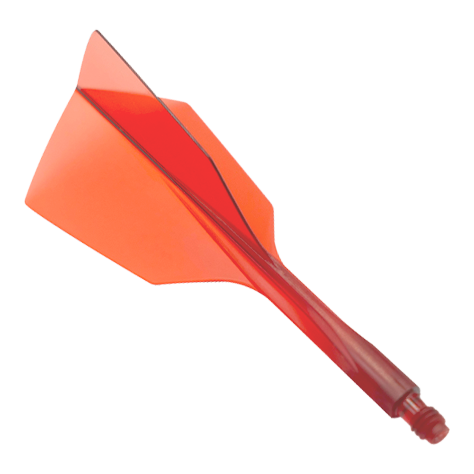 Sistema de vuelo Condor Ax 120 Rojo transparente - Estrecho Das Bild zeigt ein rotes Dartflight-System mit schmalem Design. Es handelt sich um das Produkt "Condor Axe 120 Flight-System Clear Red - Narrow".