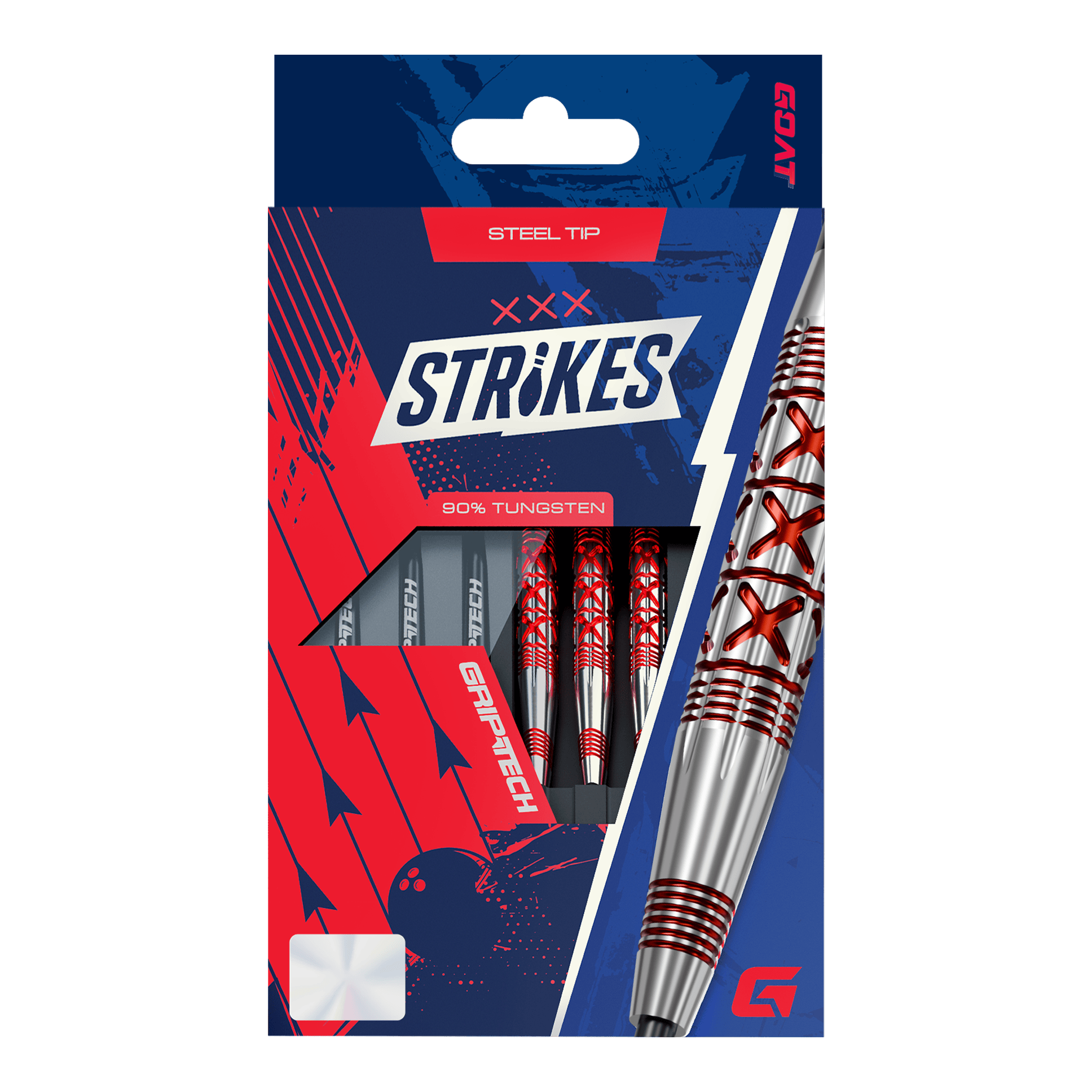 GOAT ataca dardos de acero Hier ist das Produkt GOAT Strikes Steeldarts abgebildet. Die Steeldarts sind hochwertig verarbeitet und für Dartspieler geeignet.