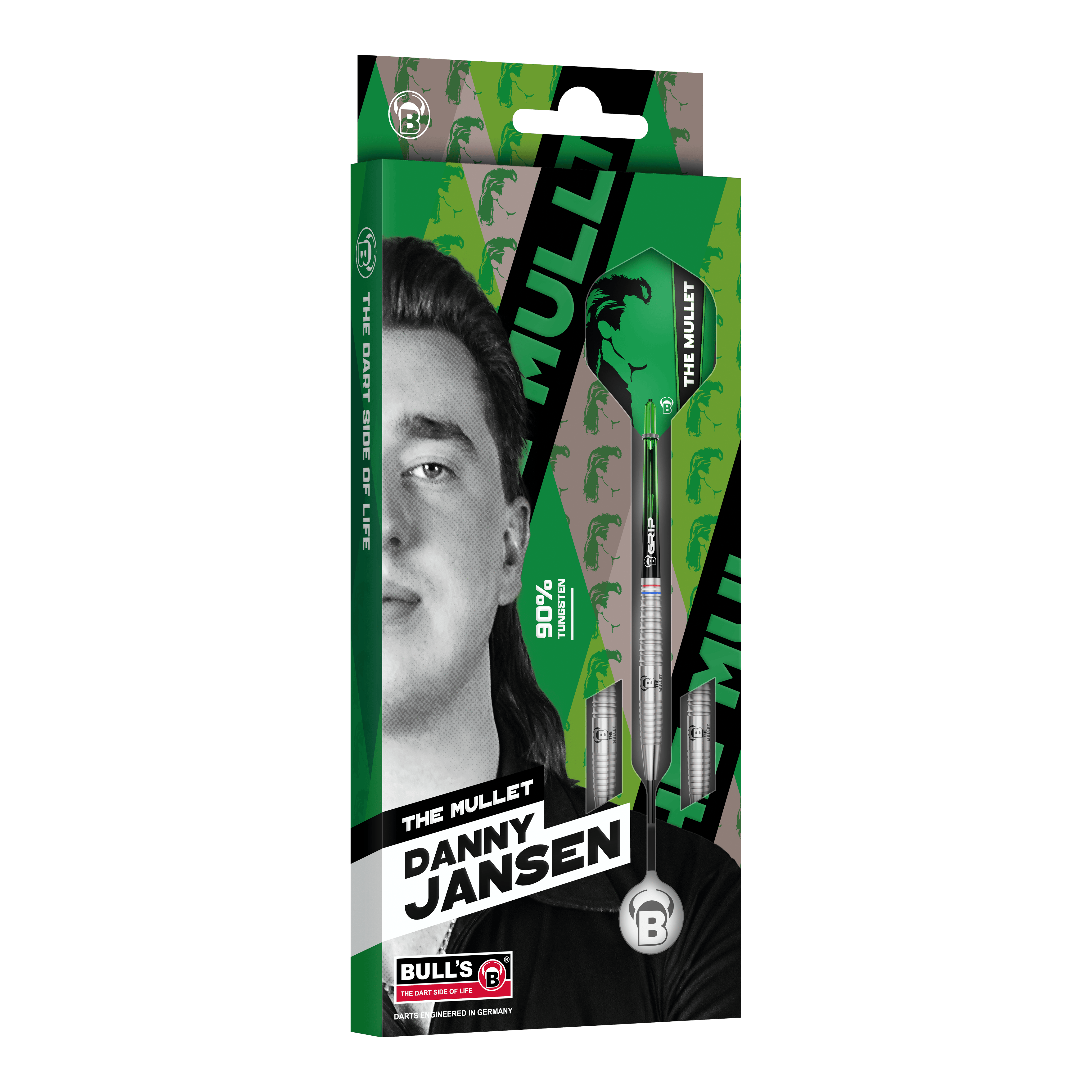 Dardos de acero Bulls Danny Jansen G2 Das Produkt Bulls Danny Jansen G2 Steeldarts wird gezeigt. Das Bild veranschaulicht die Bauweise und Details des Steeldarts.
