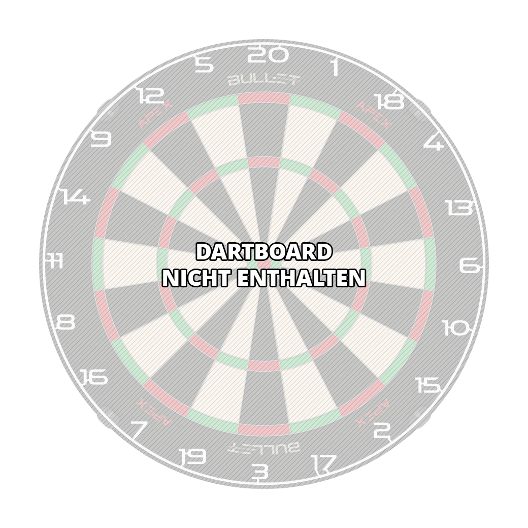 Bild mit dem Dateinamen BT1000100_Bullet_Dartboard_Zahlenring_Wei_3. Wahrscheinlich ist darauf ein weiterer weißer Zahlenring für ein Dartboard zu sehen.