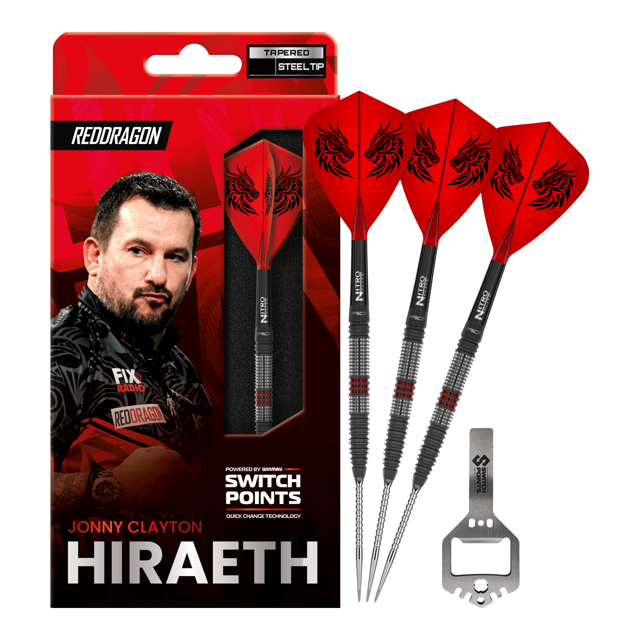 Red Dragon Jonny Clayton Hireath Switch Point Dardos de acero Zu sehen sind Red Dragon Jonny Clayton Hireath Switch Point Steeldarts. Sie haben eine markante Optik und sind ideal für Dartspieler geeignet.