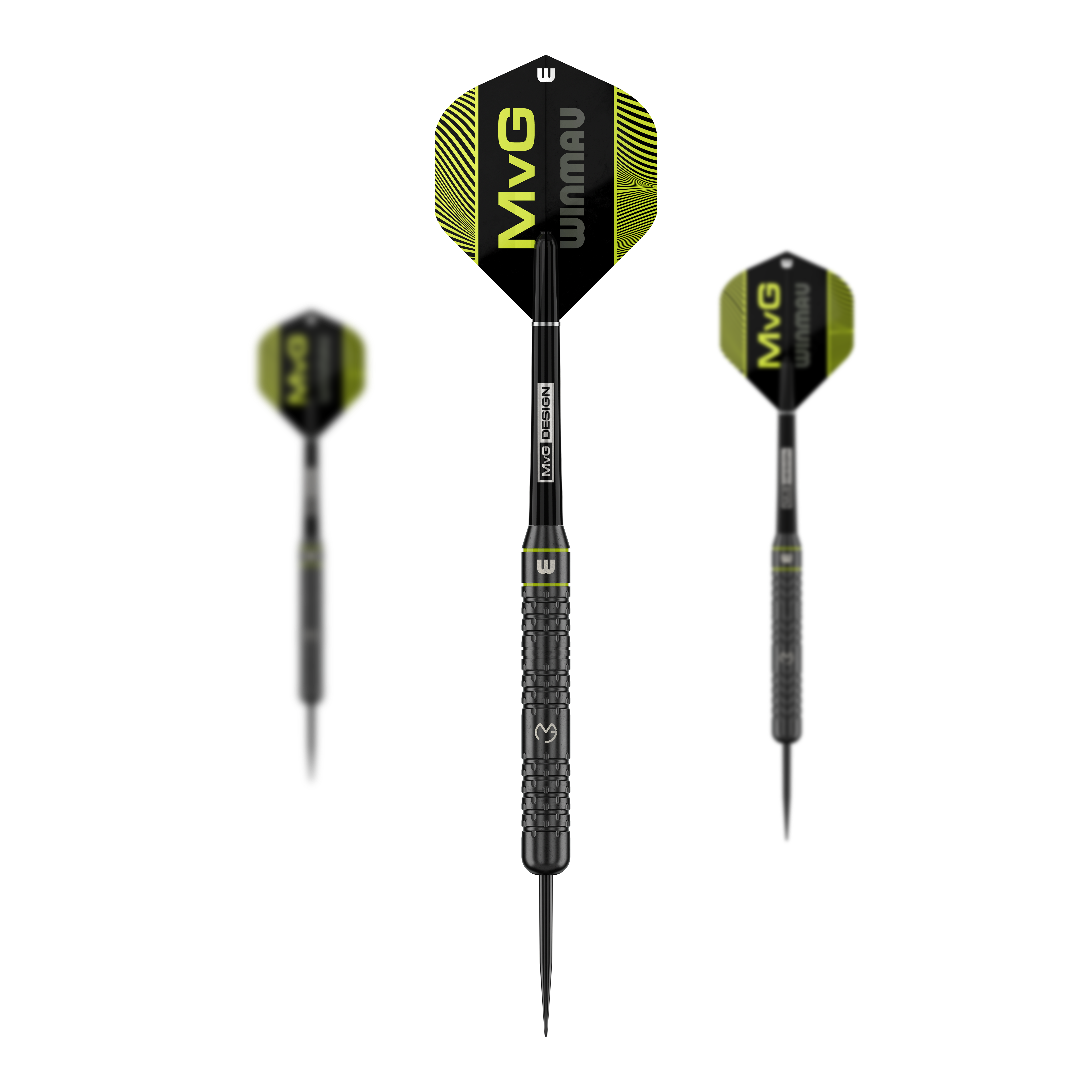 Dardos de acero Winmau Michael Van Gerwen Core Brass - 21 g Das Produkt zeigt Winmau Michael Van Gerwen Core Brass Steeldarts - 21g. Verschiedene Darts sind enthalten.