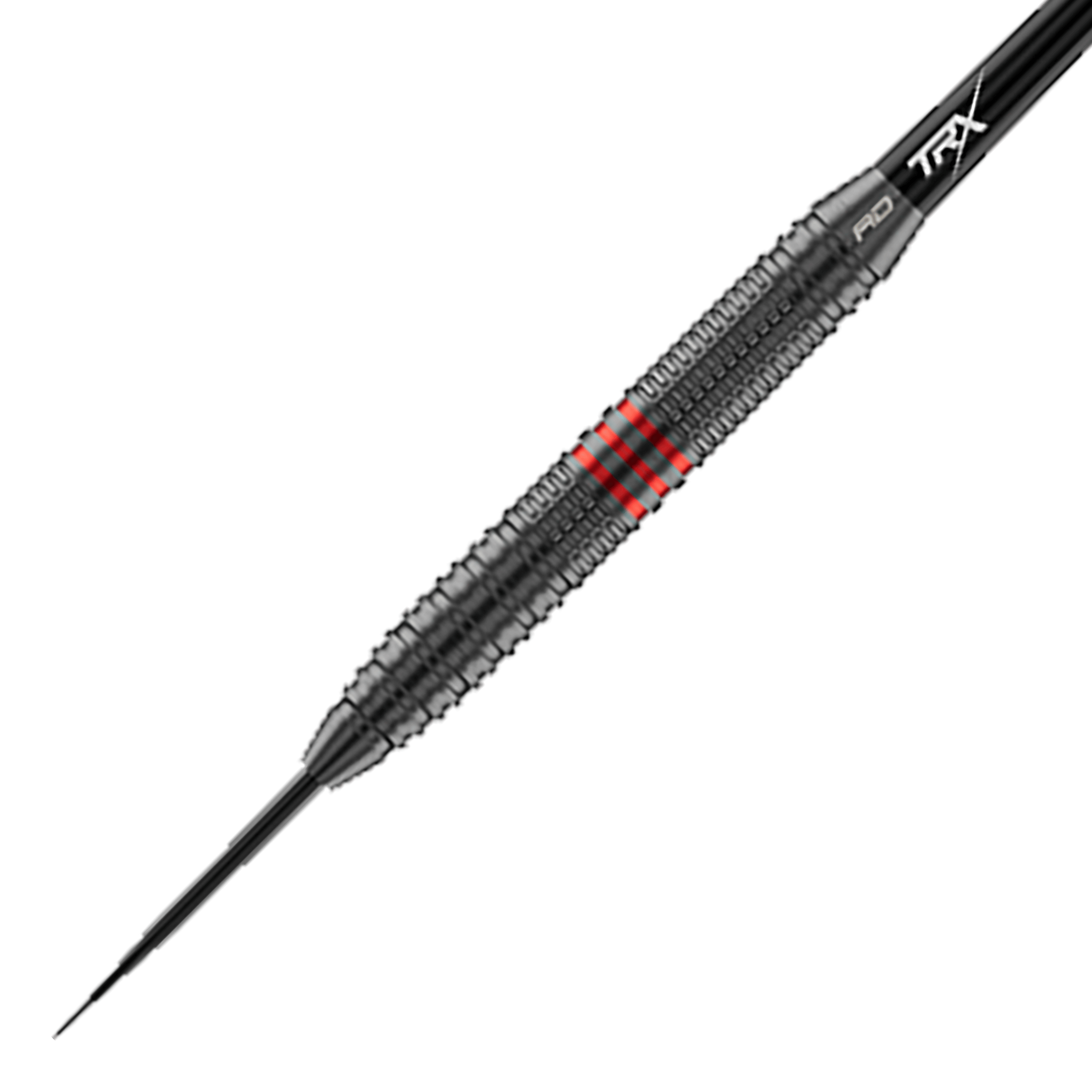 Dardos de acero Red Dragon Jonny Clayton Core Brass - 21 g Hier ist ein Red Dragon Jonny Clayton Core Brass Steeldart - 21g aus einer anderen Perspektive zu sehen. Zu erkennen sind die goldenen und silbernen Details sowie ein roter und schwarzer Flight.