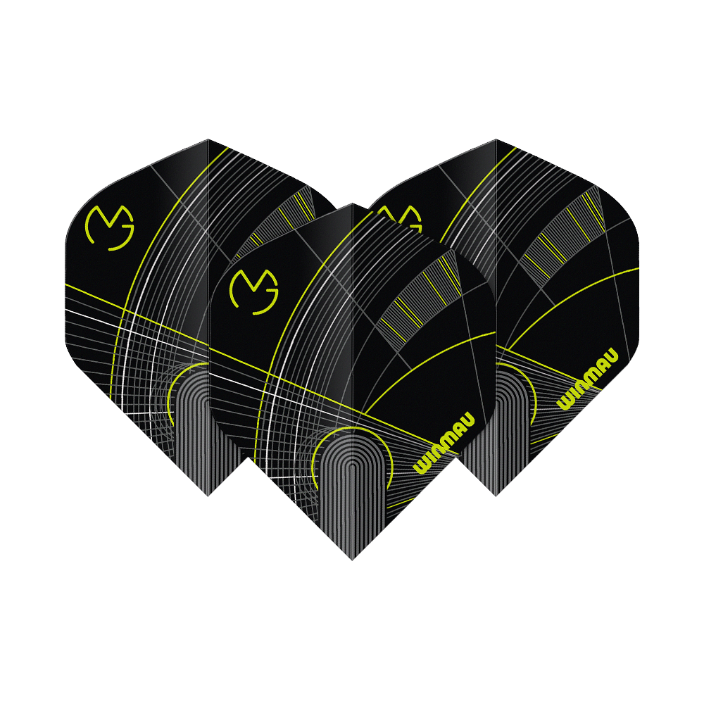 Plumas estándar Winmau Prism Delta MVG Black Green No2 Das Bild zeigt die Winmau Prism Delta MvG Black Green No2 Standard Flights. Diese Flights sind in Schwarz und Grün gehalten und für Darts geeignet.
