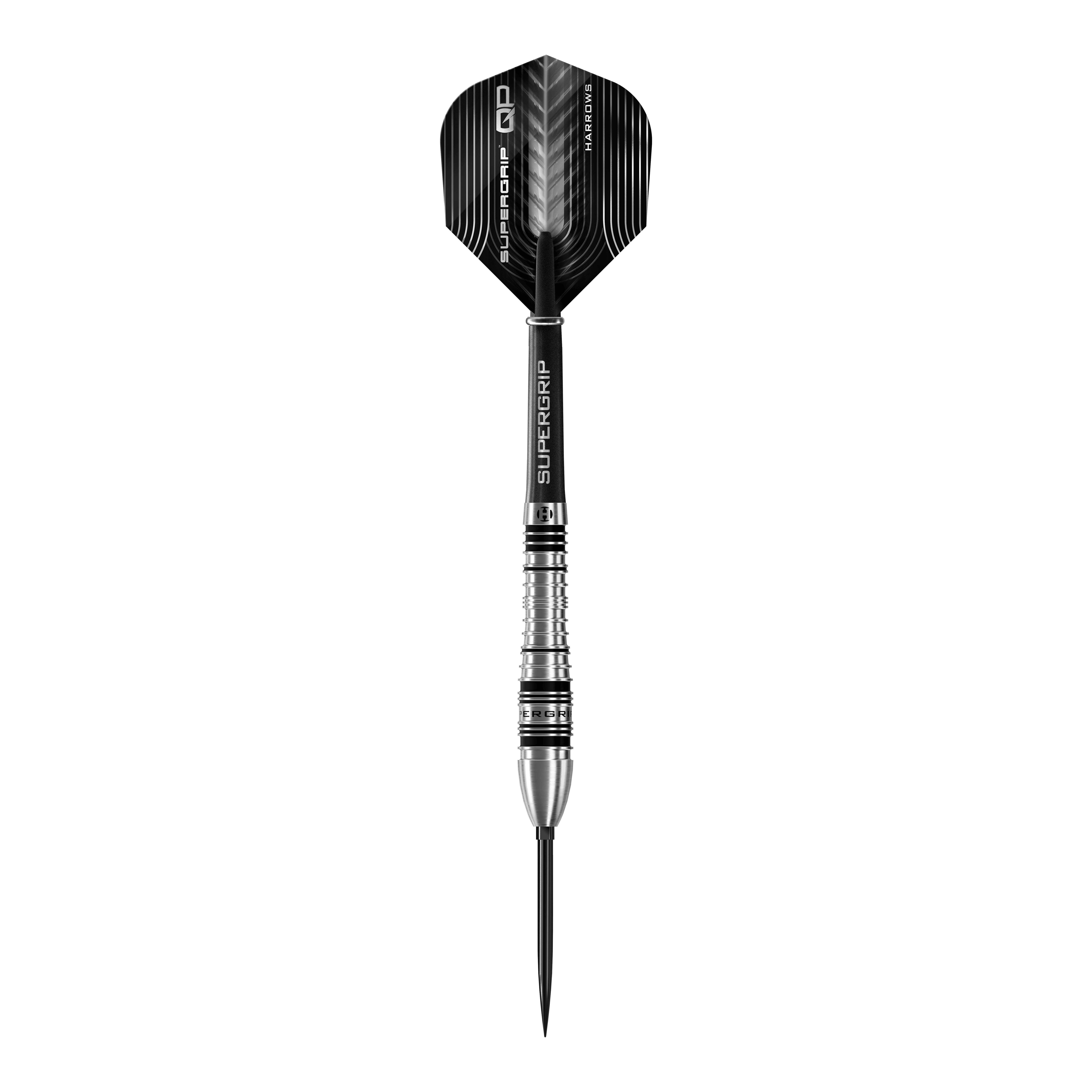 Dardos de acero Harrows Supergrip Bomb Quick Point Das Bild zeigt die Harrows Supergrip Bomb Quick Point Steeldarts. Die Darts sind für präzises Werfen im Dartspiel entwickelt.
