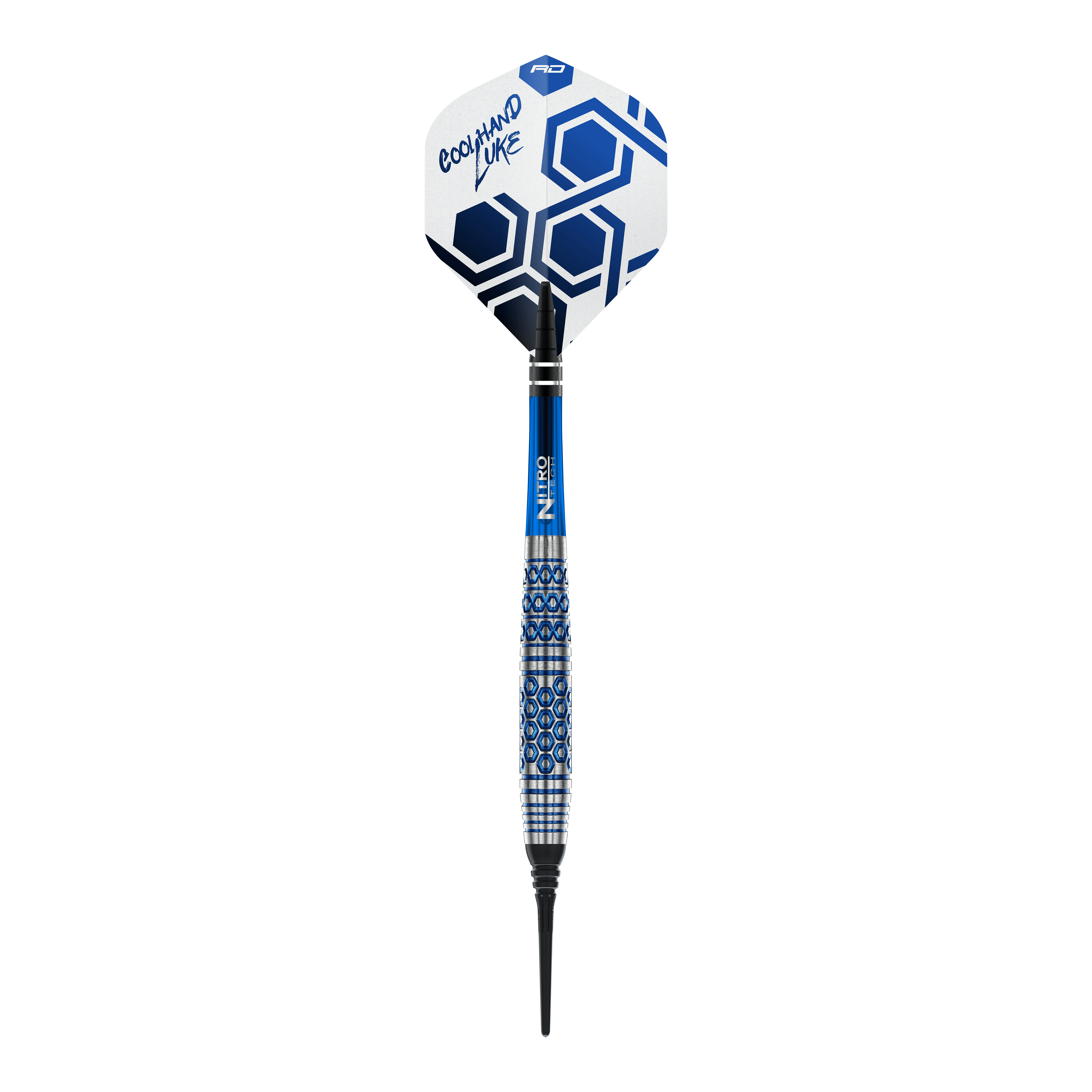 Abgebildet ist das Produkt Red Dragon Luke Humphries TX5 Softdarts - 20g. Die Darts sind für Softdart-Wettkämpfe und haben ein Gewicht von 20 Gramm.