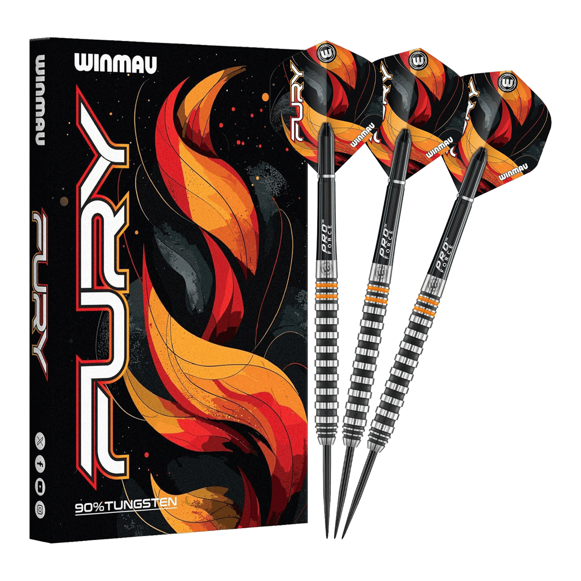 Dardos de acero Winmau Fury - 22 g Gezeigt werden die Winmau Fury Steeldarts - 22g. Diese hochwertigen Steeldarts sind für anspruchsvolle Spieler konzipiert.