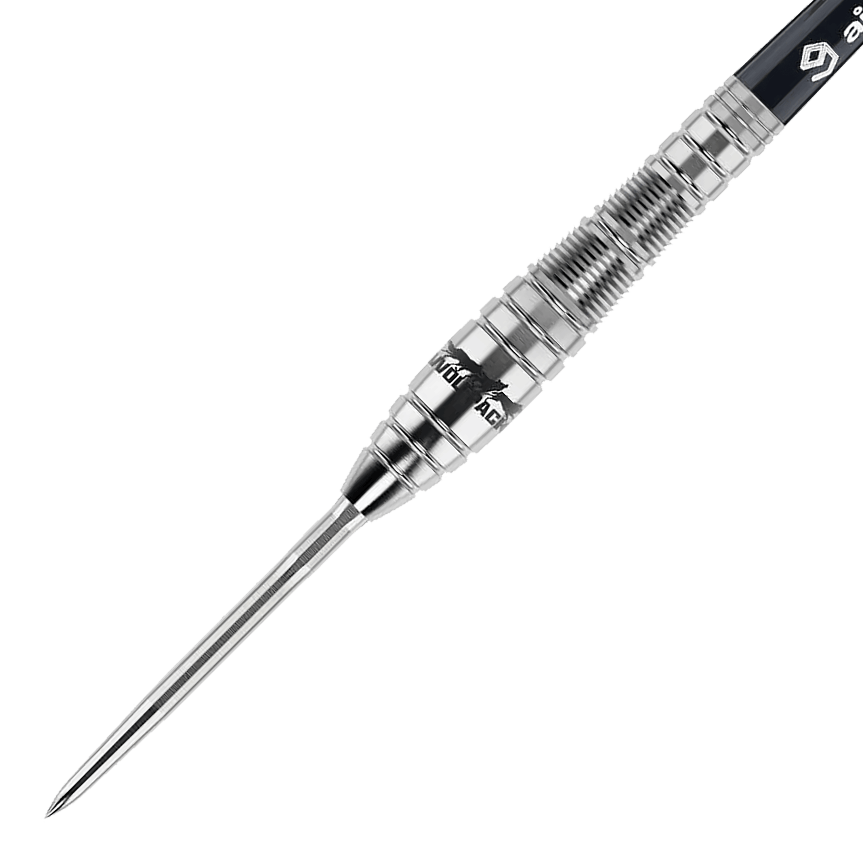 Dardos de acero Caliburn Wolfpack W2 - 22 g Dies ist ein Caliburn Wolfpack W2 Steeldart mit einem Gewicht von 22 Gramm. Der Dart ist aus Metall gefertigt und hat ein geriffeltes Griffdesign für besseren Halt.