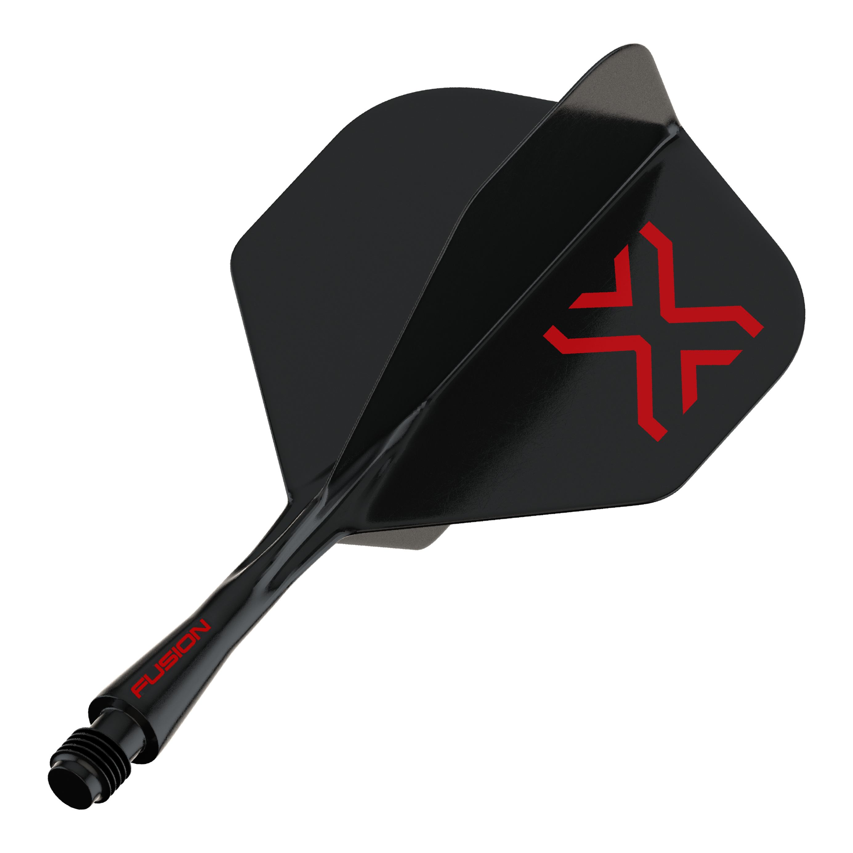 Sistema de eje de vuelo estándar Winmau Fusion Blade X No2 - Negro Das Bild stellt den Artikel 8863_Winmau_Fusion_Blade_X_No2_Standard_Flights_Schwarz_22mm_1 dar. Es handelt sich vermutlich um einen einzelnen schwarzen Dart-Flight mit 22mm Größe.