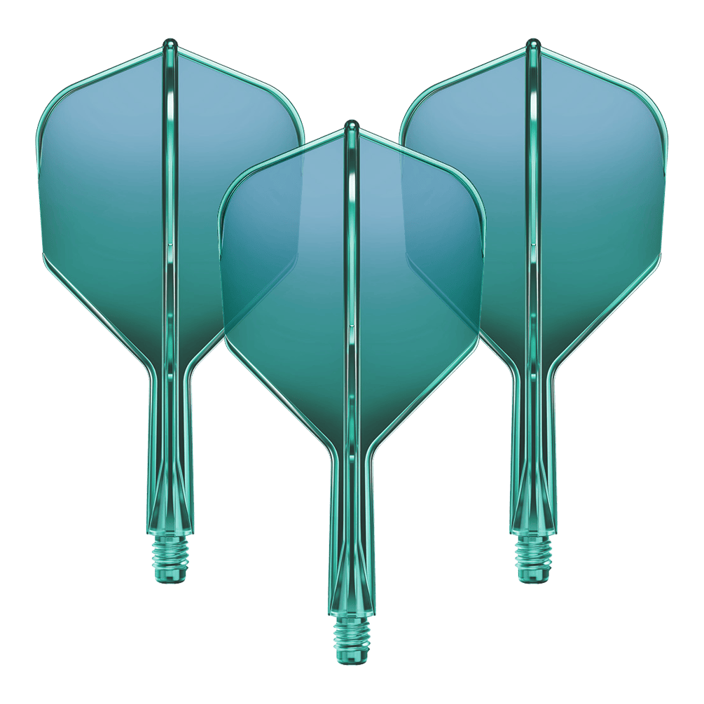 Sistema de eje de vuelo GOAT A1R No6 - Verde Ein Set Flight-Shaft-System mit strukturierter Oberfläche liegt auf einer hellen Fläche. Die Bauteile sind gerade ausgerichtet.