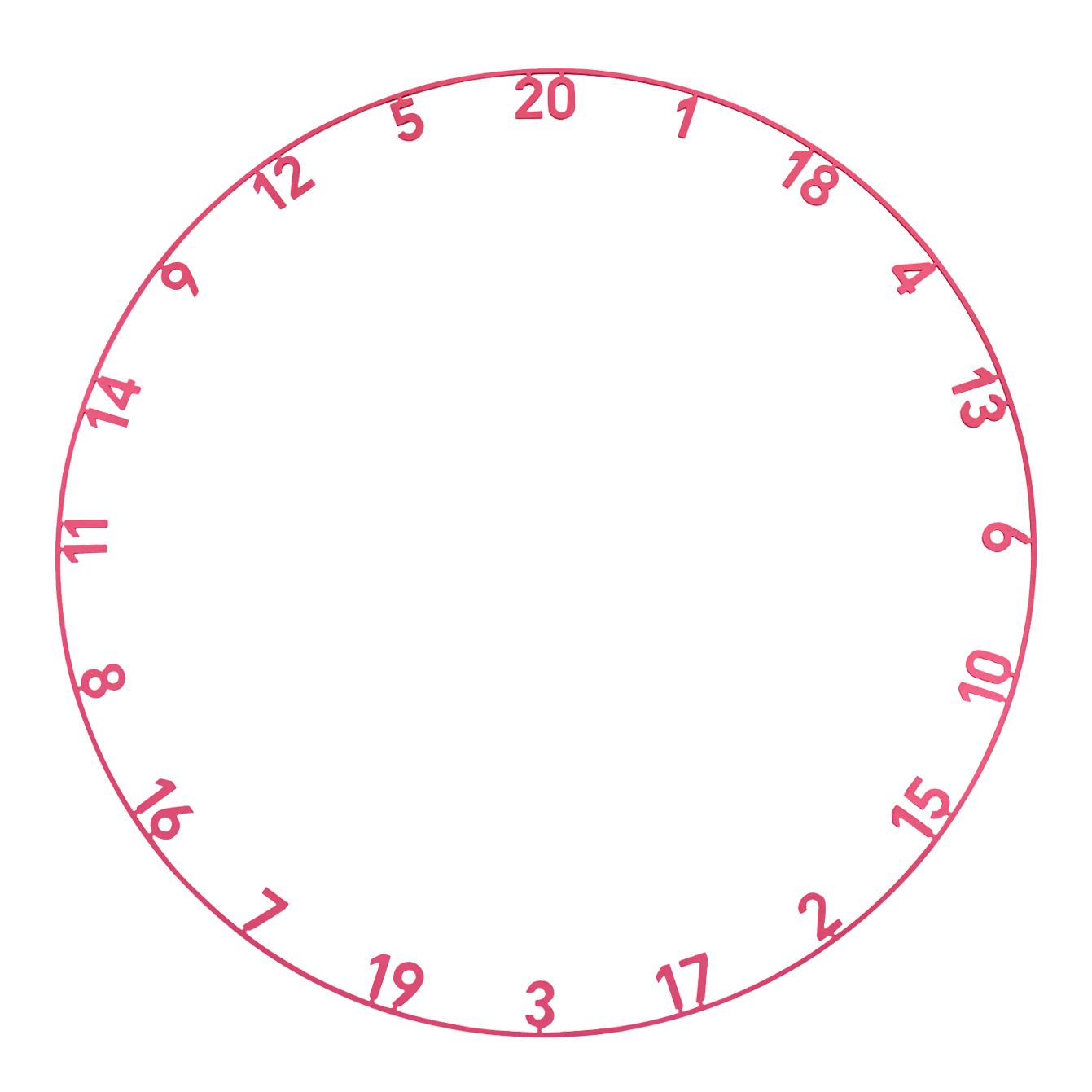 Anillo numérico de una sola pieza cortado con láser de precisión 180 Das Bild zeigt das Produkt mit dem Dateinamen ONE1013_Precise180_OnePiece_Lasercut_Zahlenring_CyberPink_1. Es handelt sich um ein nicht näher beschriebenes Produktbild.