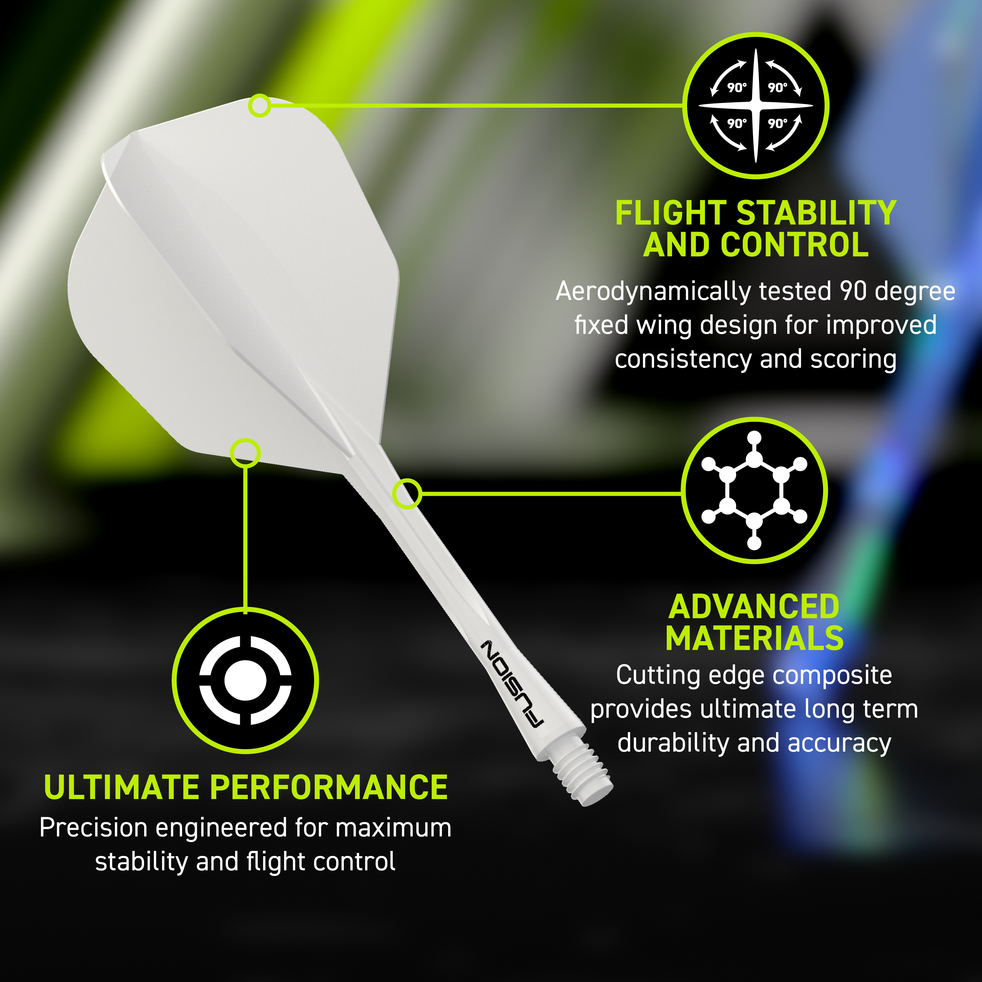 Sistema de eje de vuelo Winmau Fusion n.° 6, blanco sólido Zu sehen ist das Winmau Fusion Flight-Shaft-System No6 Solid White. Es handelt sich um einen weißen Flight-Shaft für Darts.