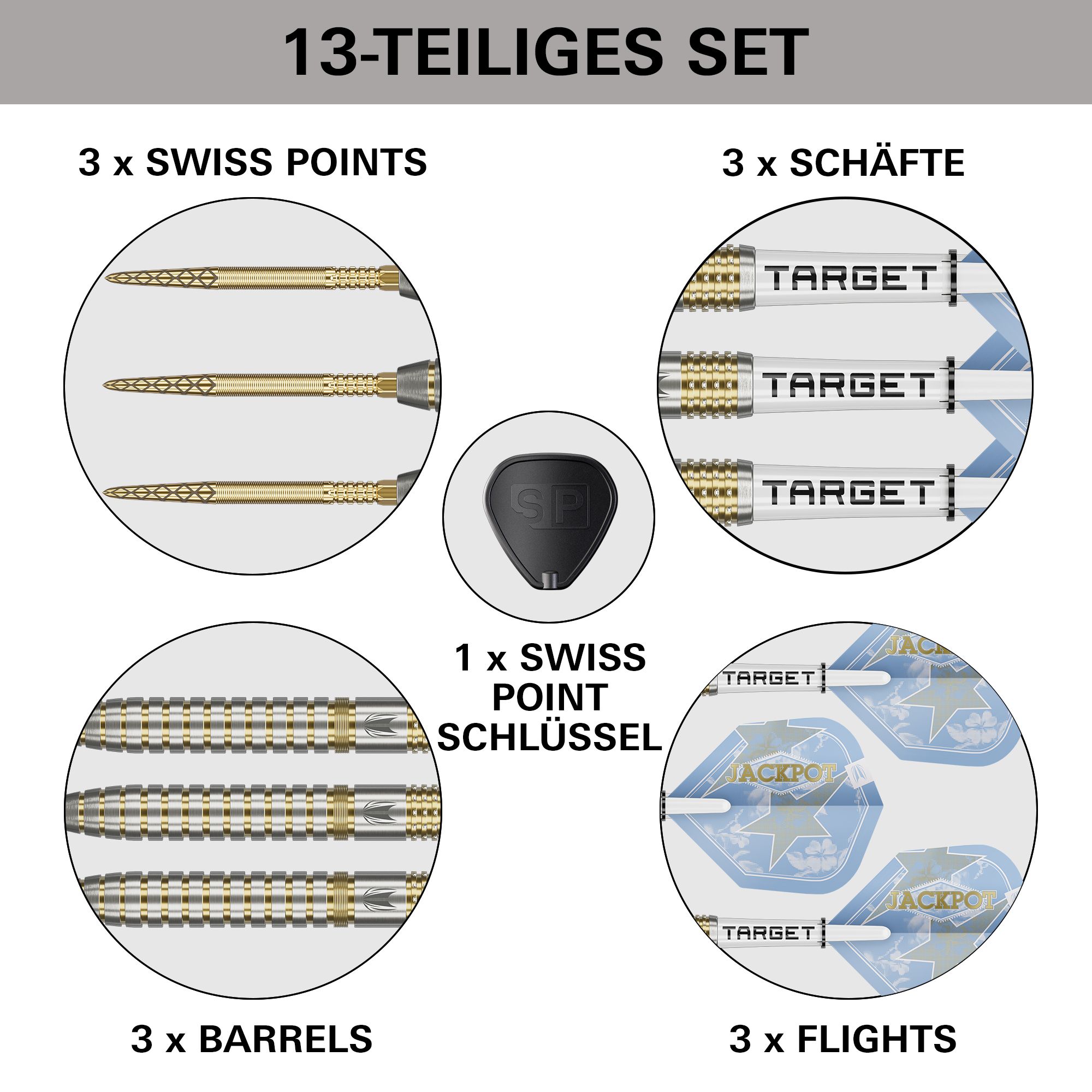 Target Adrian Lewis Showdown Swiss Points Steeldarts Das Foto zeigt die Target Adrian Lewis Showdown Swiss Points Steeldarts. Dieses Produkt ist ideal für ambitionierte Dartspieler.