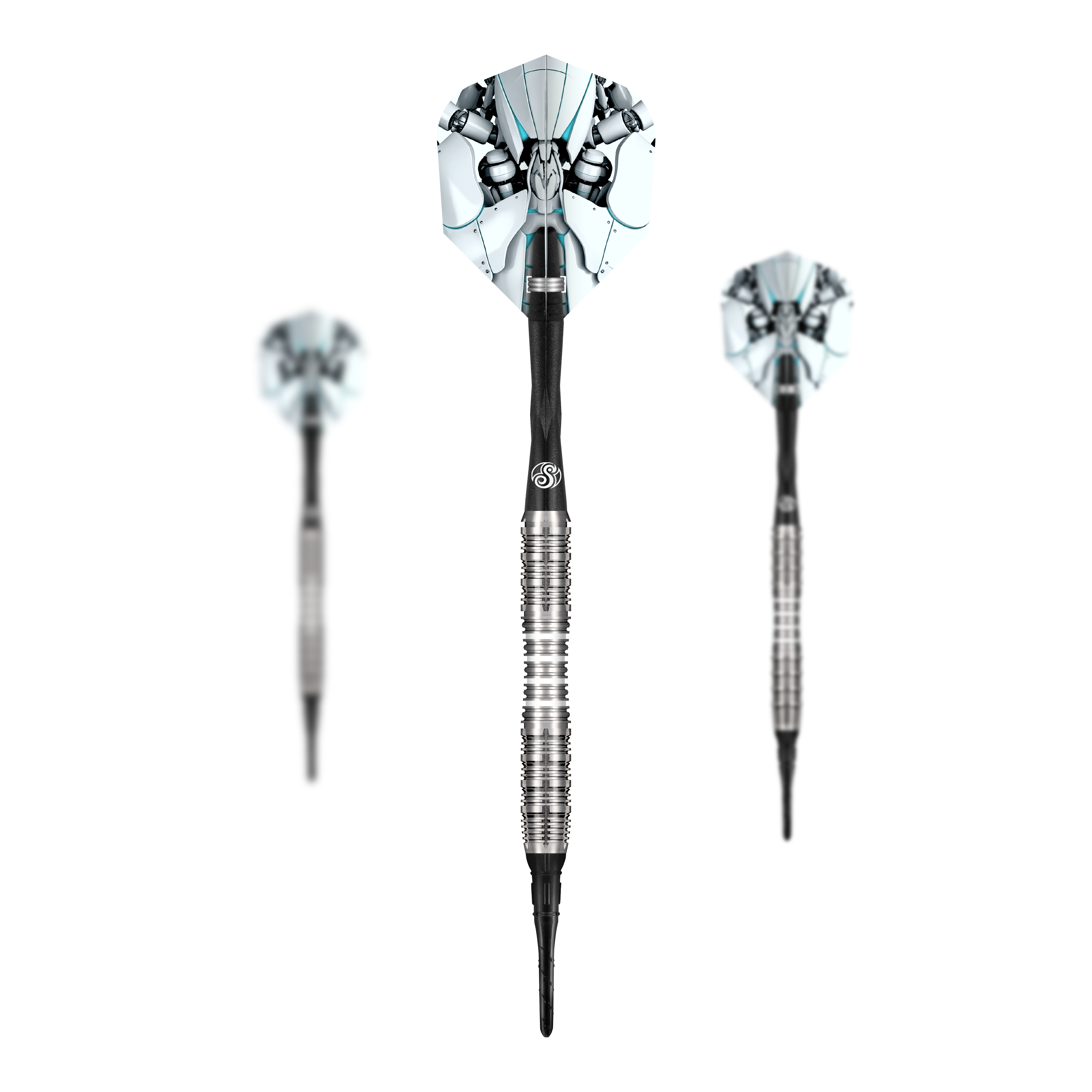 Dardos blandos Shot AI Scorpula - 20 g Das Bild zeigt ein komplettes Set der Shot AI Scorpula Softdarts - 20g. Es handelt sich um ein Set für Softdart-Spieler.
