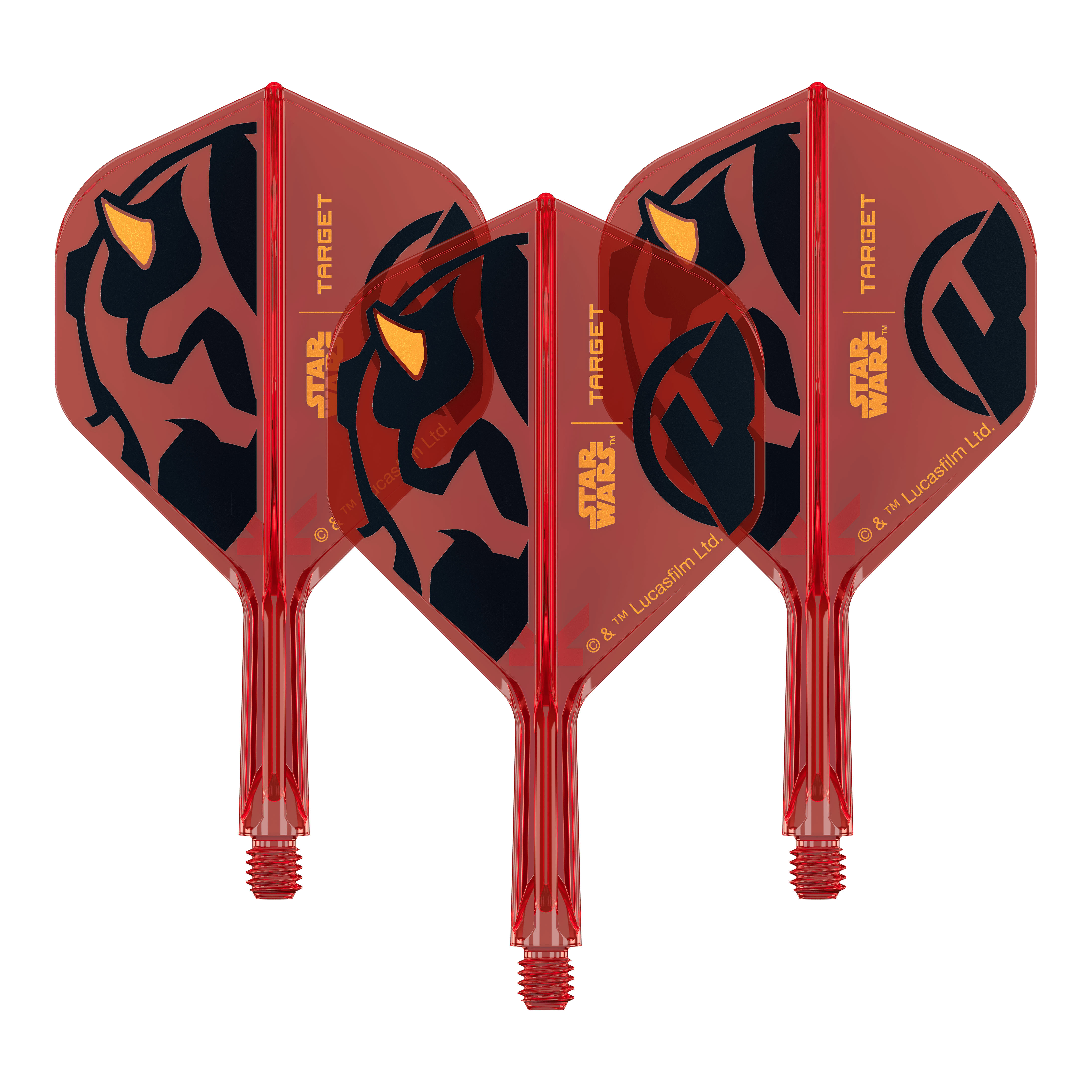 Target Star Wars K-Flex Darth Maul No. 2 Vuelos Estándar Dieses Produkt heißt 410523_Target_StarWars_KFlex_DarthMaul_No2_Standard_Flights_Short_19mm_1Set. Es scheint sich um ein Set von Dart-Flights mit Darth Maul Optik zu handeln.