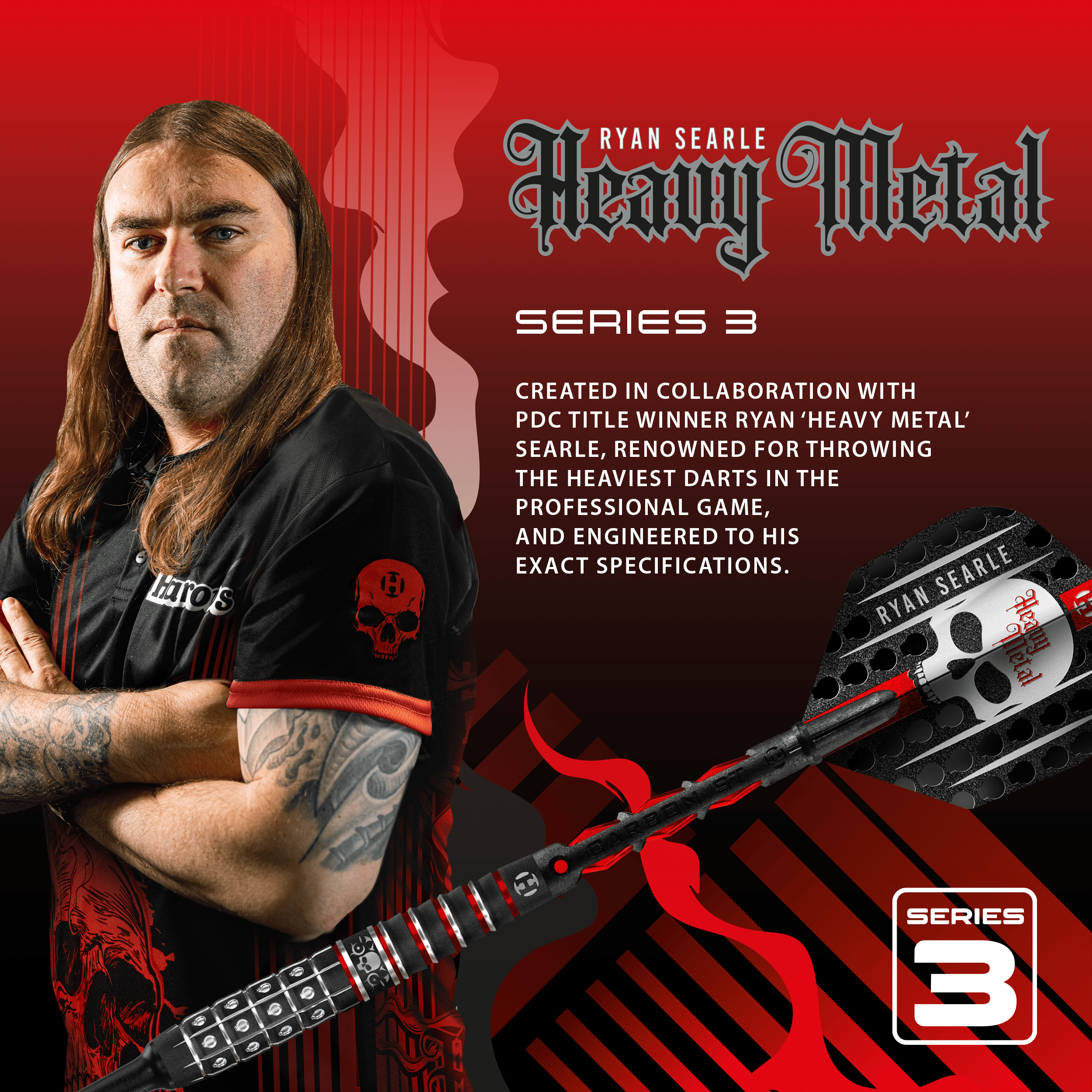 Dardos blandos Ryan Searle Serie 3 de Harrow Zu sehen sind die Harrows Ryan Searle Series 3 Softdarts. Die Dartpfeile sind für das elektronische Dartspiel geeignet.