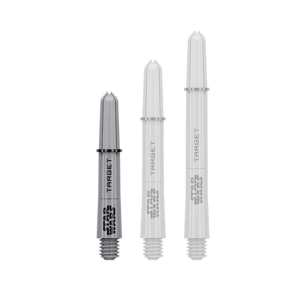 Varillas Target Star Wars ProGrip - Gris Das Bild zeigt vermutlich einen Pro Grip Shaft in Grau, 34 mm, kurze Ausführung. Das Produkt ist Teil der Star Wars Reihe.