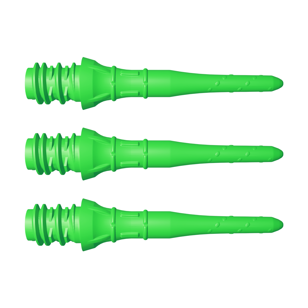 L-Style Premium Lippoints Short (30er Pack) Das Bild zeigt mehrere kurze Dartspitzen mit matter Oberfläche. Die Spitzen sind nebeneinander sortiert.