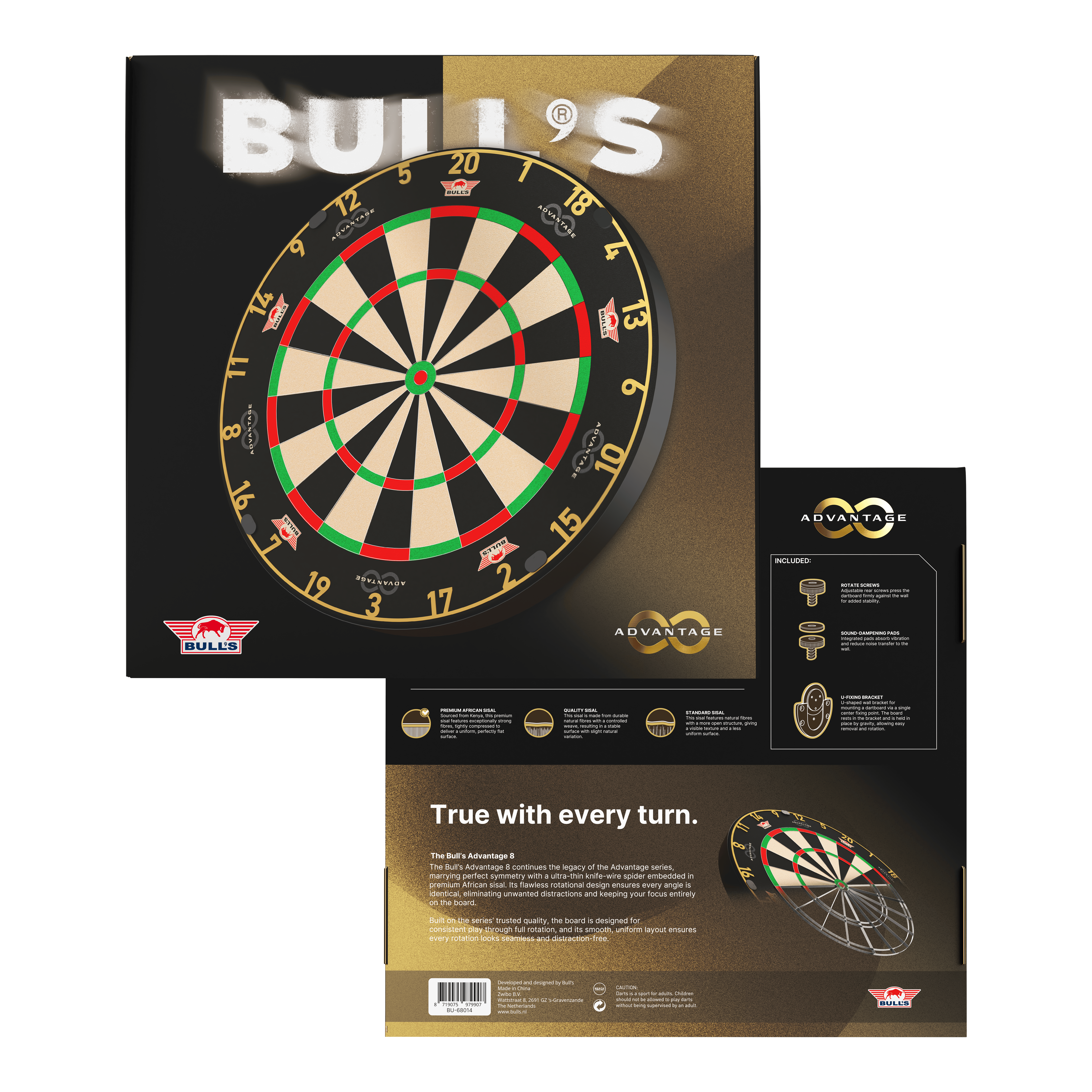 Diana de acero Bulls NL Advantage 8 Zu sehen ist das Bulls NL Advantage 8 Steeldartboard. Die Steeldartscheibe besteht aus robustem Material für lange Spielzeiten.