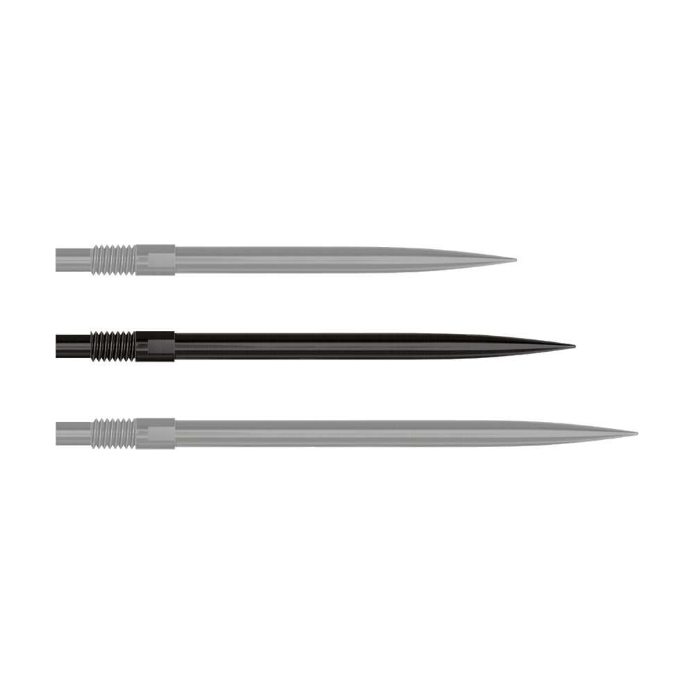 Puntas de dardos Harrows Quick Point - Negras Das Bild zeigt die Datei 'QP24049_Harrows_QuickPoint_Dartspitzen_Schwarz_35mm_1'. Es werden schwarze Dartspitzen dargestellt.