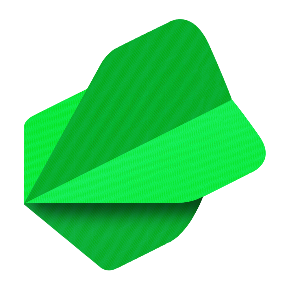 Plumas de tela de nailon N5 - Estándar - Verde neón Das Bild zeigt einen leuchtend neongrünen Nylon-Stoff Flight in der Form N5. Die Oberfläche hat eine feine, strukturierte Musterung.