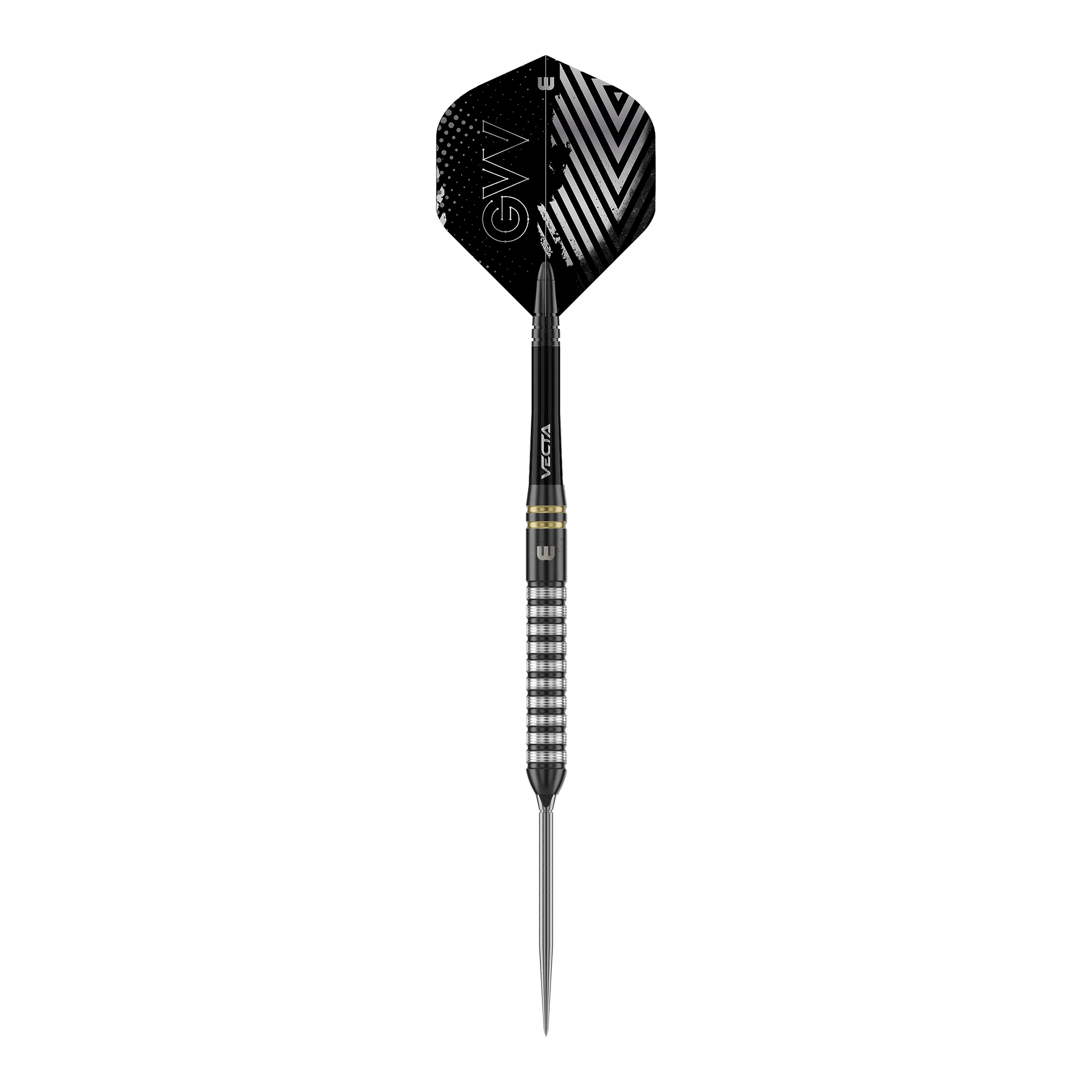 Zu sehen ist Winmau Gian Van Veen TS Switch Point Steeldarts. Die Aufnahme zeigt einen einzelnen Dartpfeil.