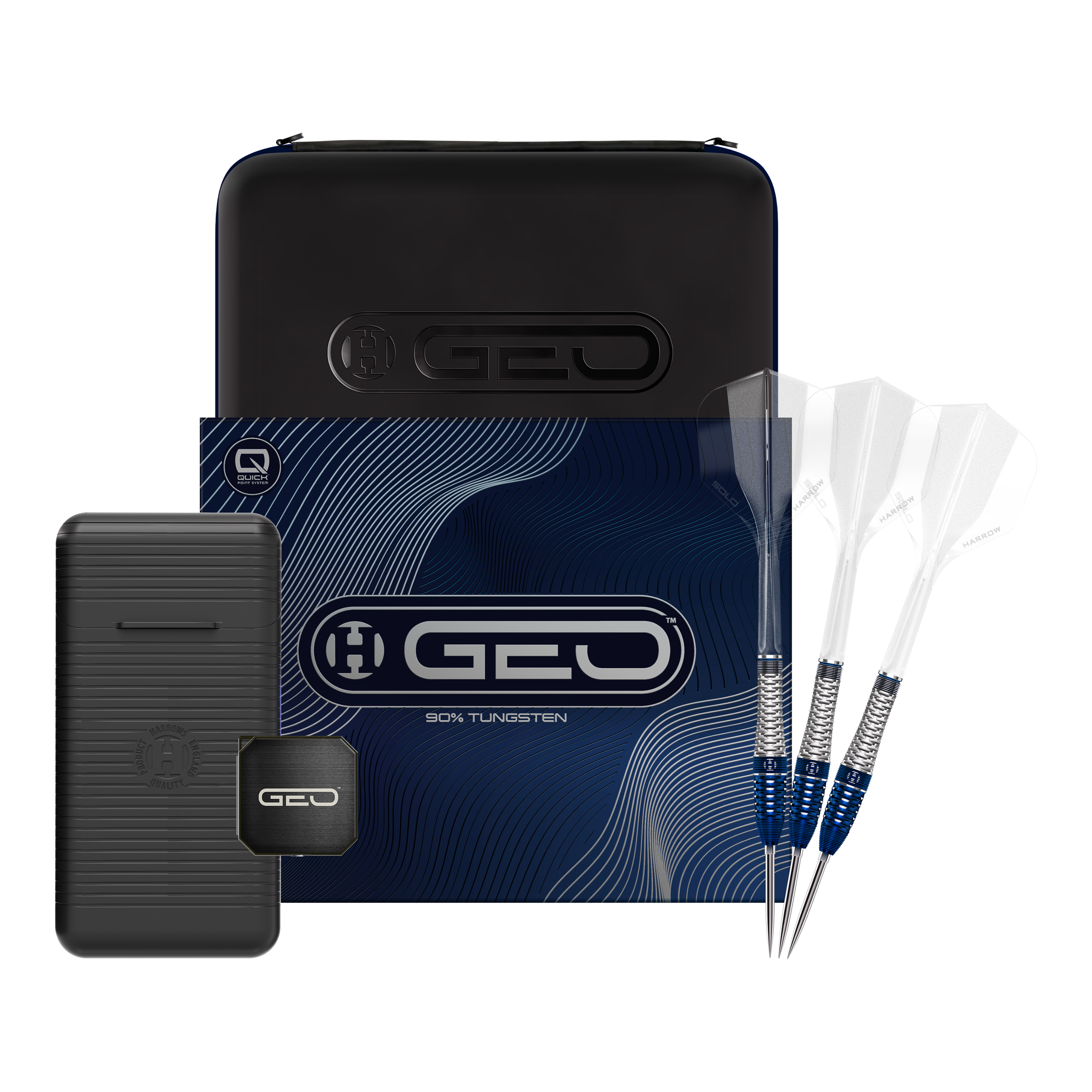 Dardos de acero Harrows GEO Bomb Quick Point Zu sehen ist das Produkt Harrows GEO Bomb Quick Point Steeldarts. Diese Darts zeichnen sich durch ihre hochwertige Verarbeitung aus.