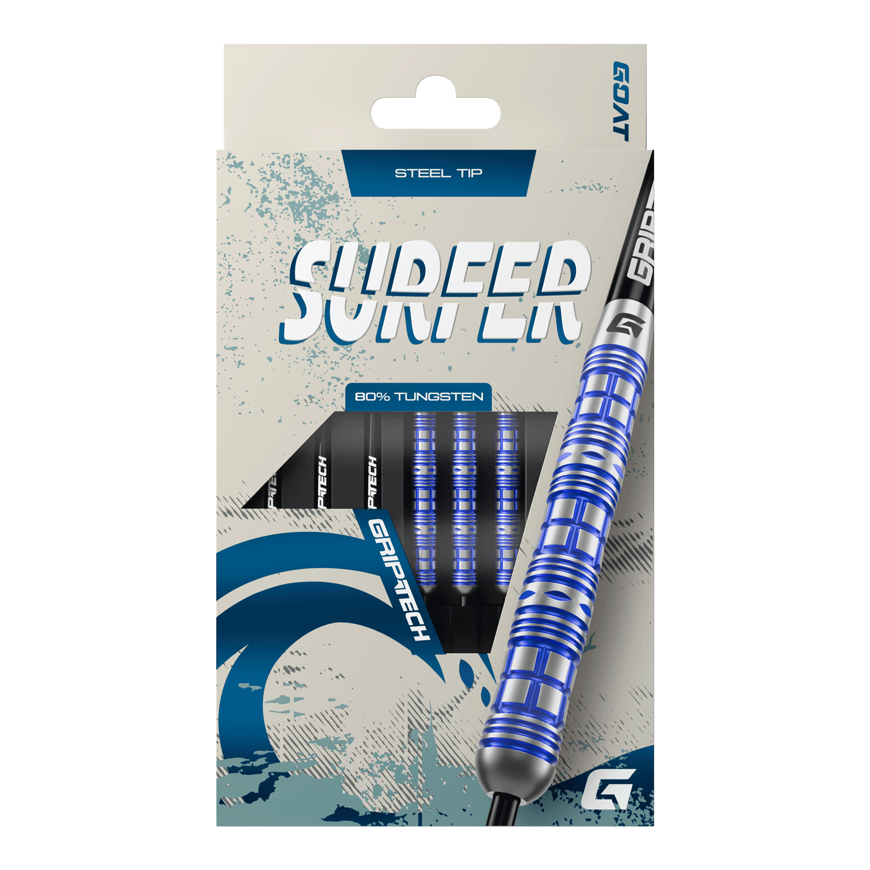 Dardos de acero GOAT Surfer Hier sieht man die GOAT Surfer Steeldarts. Sie sind modern und in hoher Qualität gefertigt.
