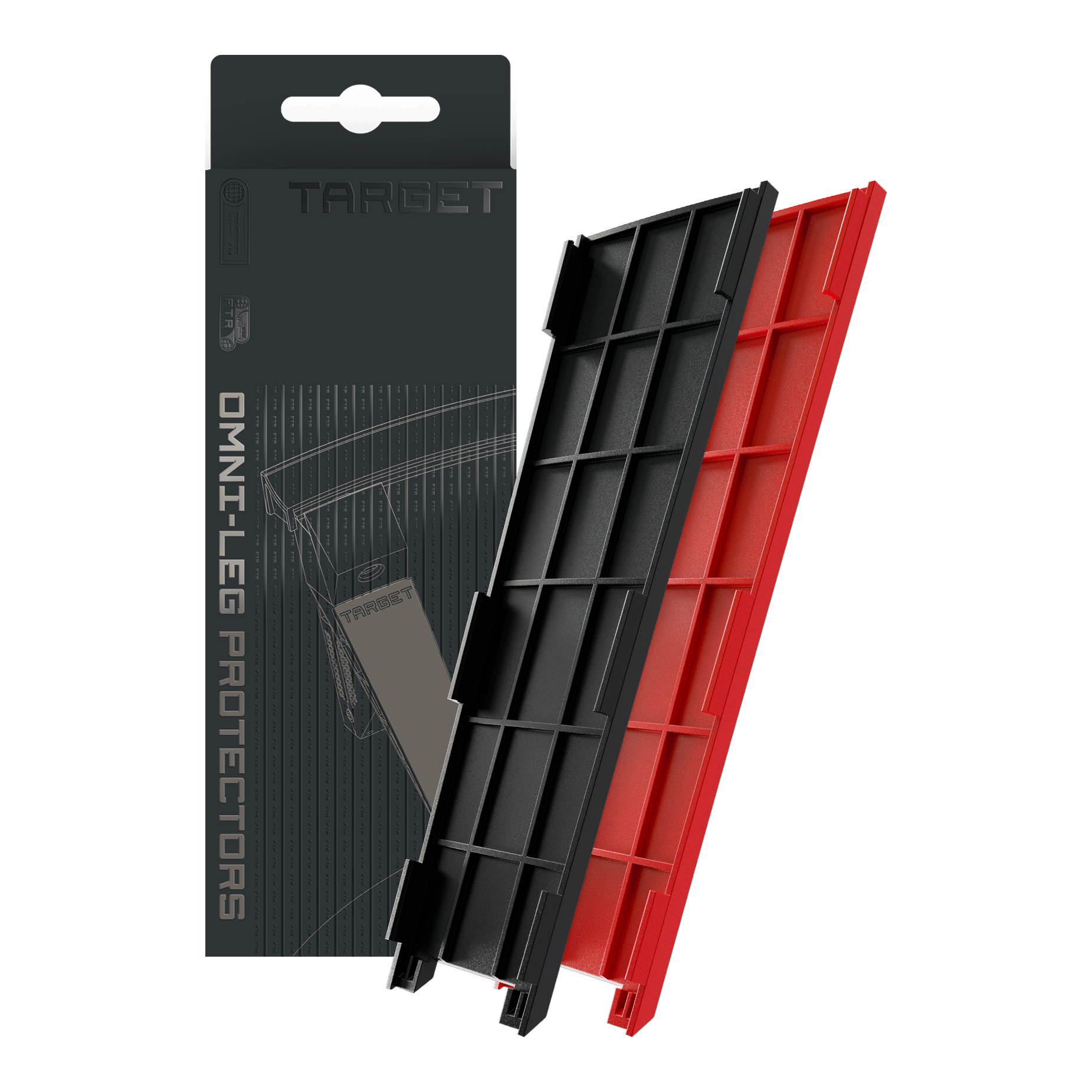 Protectores de piernas Target OMNI Zu sehen sind Target OMNI Leg Protectors. Sie sind speziell für den Schutz der Beine entwickelt.