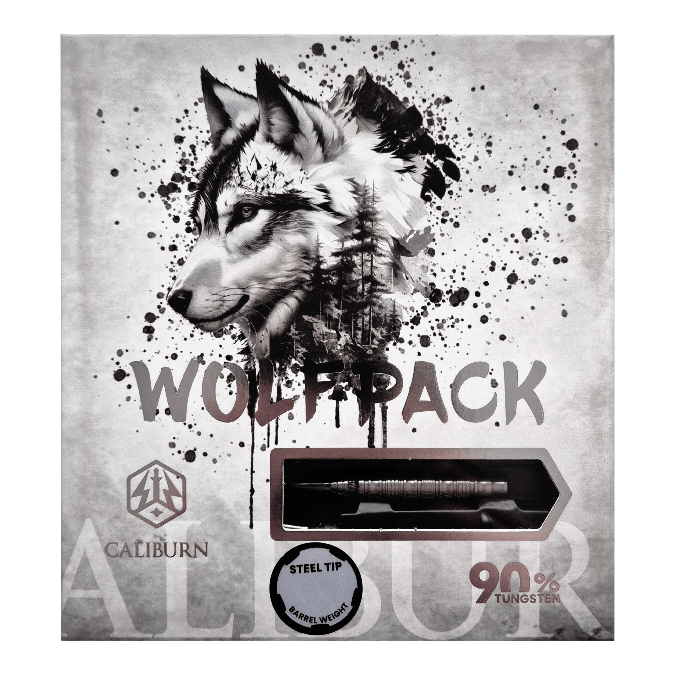 Dardos de acero Caliburn Wolfpack W5 - 22 g Abgebildet ist das Produkt Caliburn Wolfpack W5 Steeldarts - 22g. Es handelt sich um hochwertige Steeldarts für Präzisionswürfe.