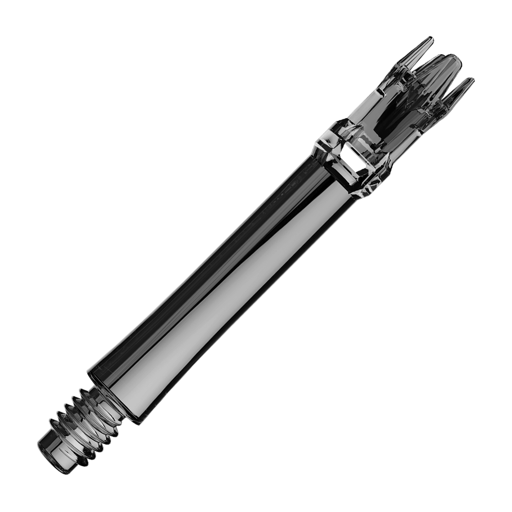 Ejes de repuesto L-Style L-System - Negro transparente Hier ist eine Ersatzshaft in transparentem Schwarz abgebildet. Die Shaft ist von der Seite zu sehen.