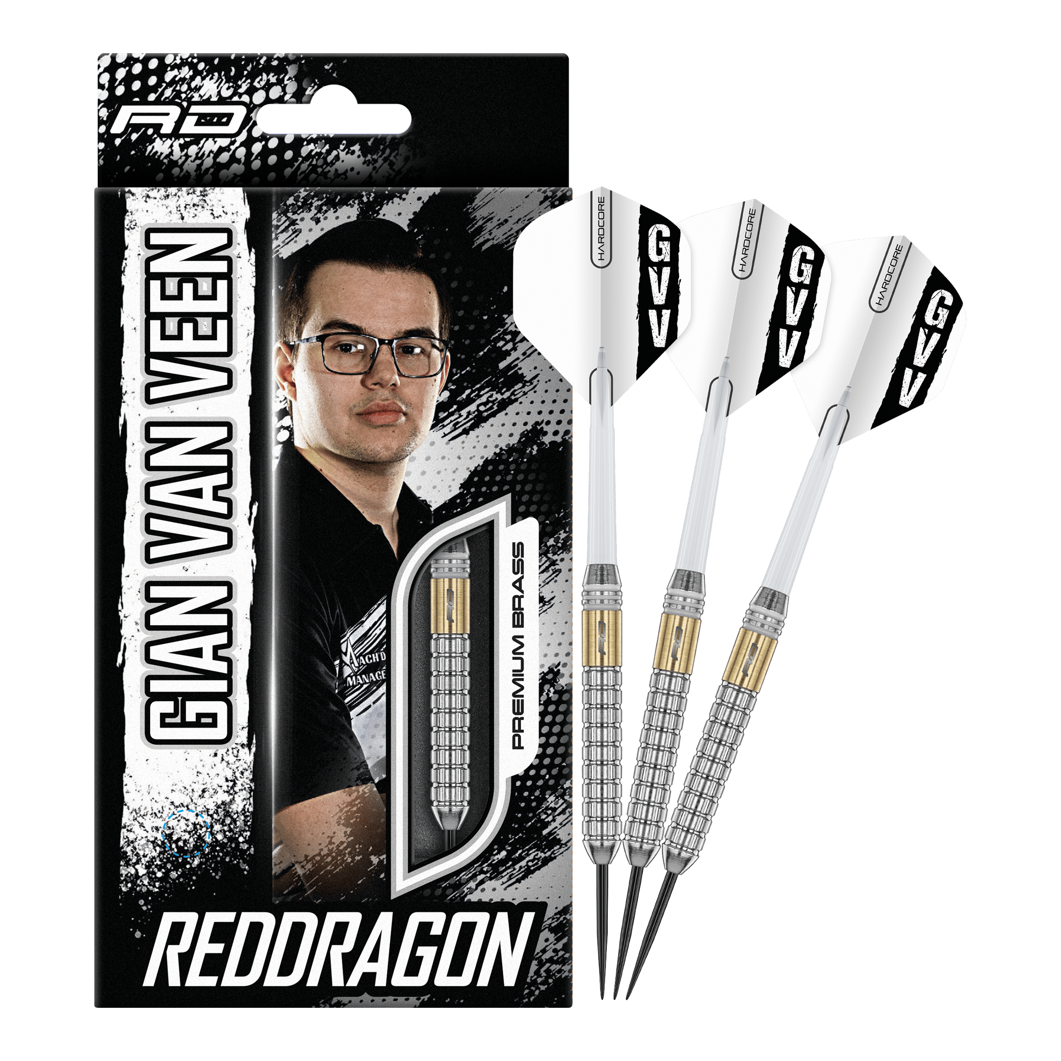 Dardos de acero de latón Red Dragon Gian Van Veen - 21 g