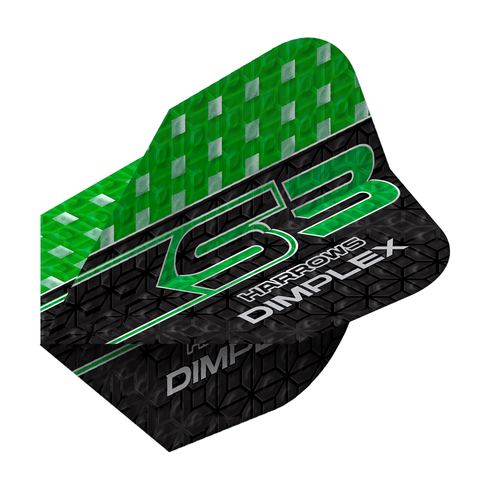 Plumas Harrows Dimplex S3 - Verde Harrows Dimplex S3 Flights - No6 sind hier dargestellt. Das Design ist vielfältig und farbig.