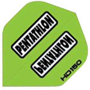 hd10 Das Bild zeigt ein grünes Dart-Flügel von der Marke Pentathlon mit der Aufschrift „PENTATHLON“. In der Ecke steht zusätzlich die Produktbezeichnung „HD150“.