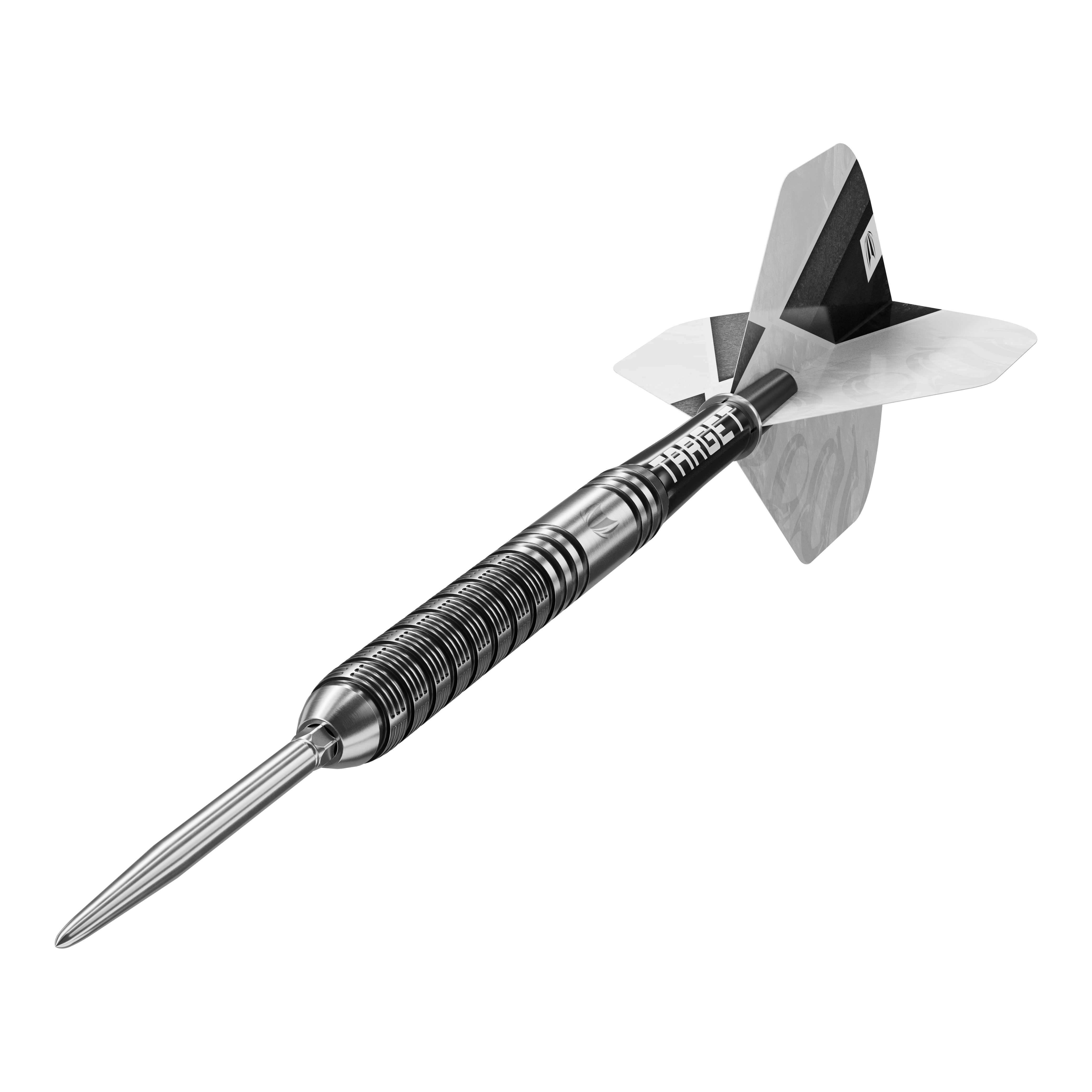 Dardos de acero Target Beau Greaves GEN1 Swiss Point Hier werden die Target Beau Greaves GEN1 Swiss Point Steeldarts in einer weiteren Perspektive gezeigt. Das Bild hebt die Form und das Design der Darts hervor.