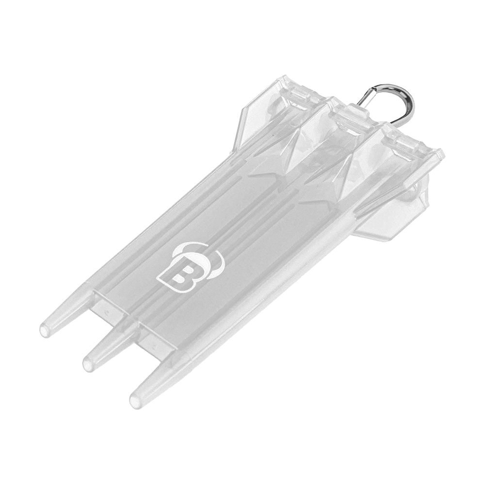 66427_Bulls_ACRA_X_Dartcase_White_1 Das Bild zeigt das Produkt "Bulls ACRA X Dartcase". Das transparente Etui dient zur sicheren Aufbewahrung von Darts.