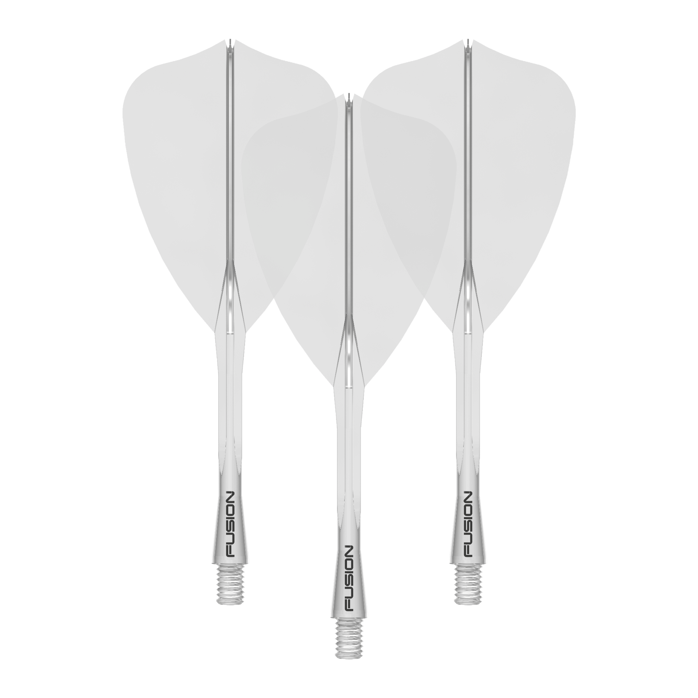 Sistema de eje de vuelo Winmau Fusion Arrow Clear Zu sehen ist ein Dartzubehör, wahrscheinlich ein Flight Shaft. Der Dateiname gibt an: 'Winmau Fusion Flight Shaft System Arrow Clear 34mm 1Set'.