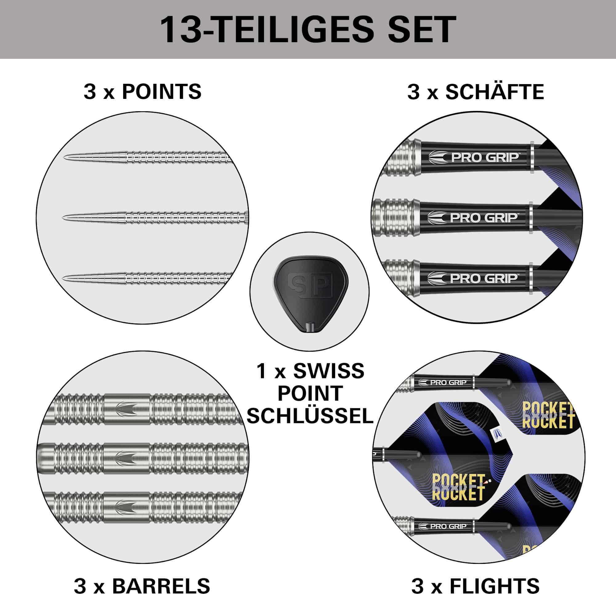 Dardos Steeldarts Justin Hood Swiss Points de Target - 23 g Dardos Steeldarts Justin Hood Swiss Points de Target - 23 g
