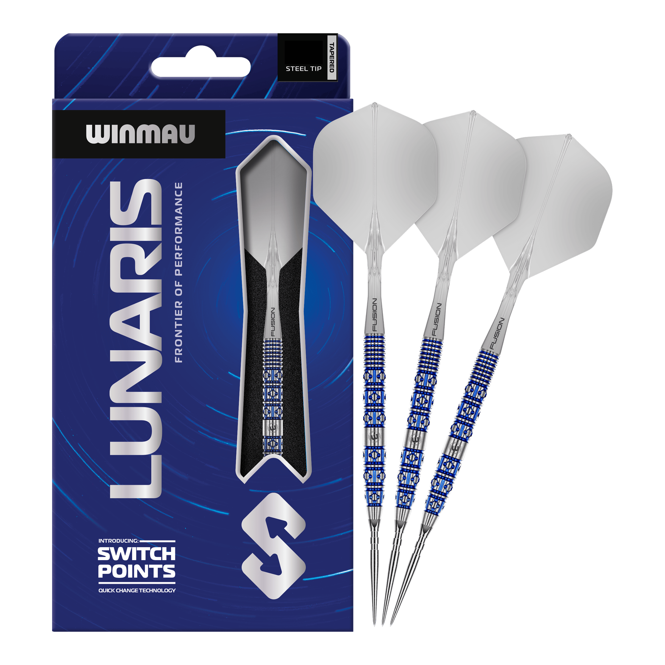 Dardos de acero con punta de cambio cónica Winmau Lunaris Hier ist das Produkt Winmau Lunaris Tapered Switch Point Steeldarts zu sehen. Diese Steeldarts bieten eine hochwertige Verarbeitung und ein elegantes Aussehen.