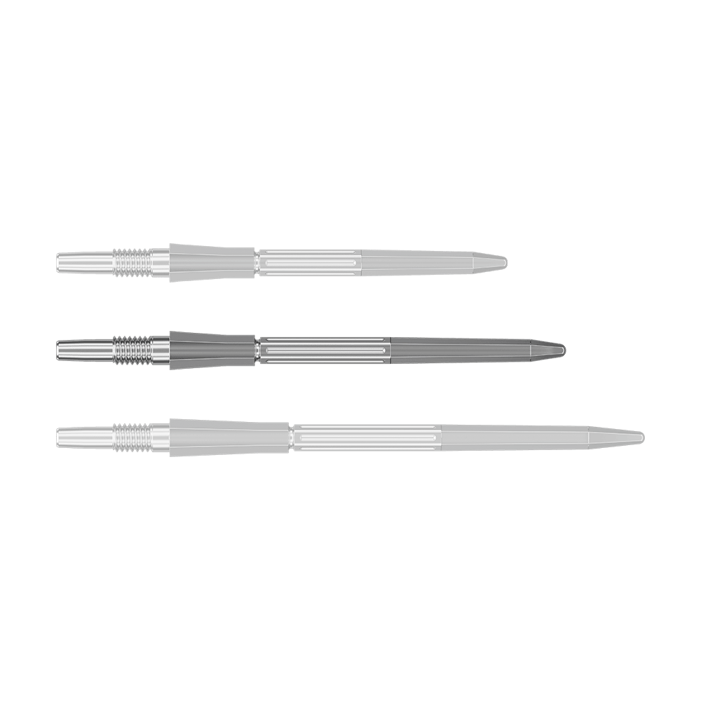 Puntas de dardo Target Elysian Archetype 43 Swiss Point de acero - Plateadas Dargestellt ist eine einzelne silberne Dartspitze mit einer Länge von 35mm. Sie gehört zum Swiss Point System.