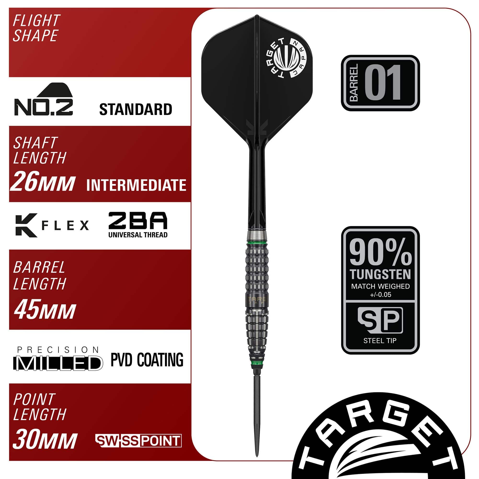 Dardos de acero Target Japan Prime Series Akito Yamagata Scream GEN2 Swiss Point - 23 g Das Bild zeigt die Target Japan Prime Series Akito Yamagata Scream GEN2 Swiss Point Steeldarts - 23g. Die Darts sind speziell für anspruchsvolle Spieler entworfen.