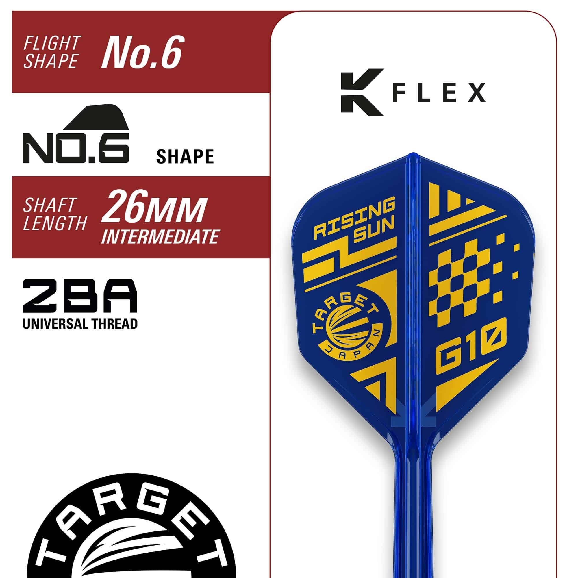 Dardos blandos Target Japan Rising Sun GEN10 - 21,5 g Target Japan Rising Sun GEN10 Softdarts - 21,5g ist auf dem Bild zu sehen. Die Darts zeichnen sich durch hochwertige Verarbeitung aus.